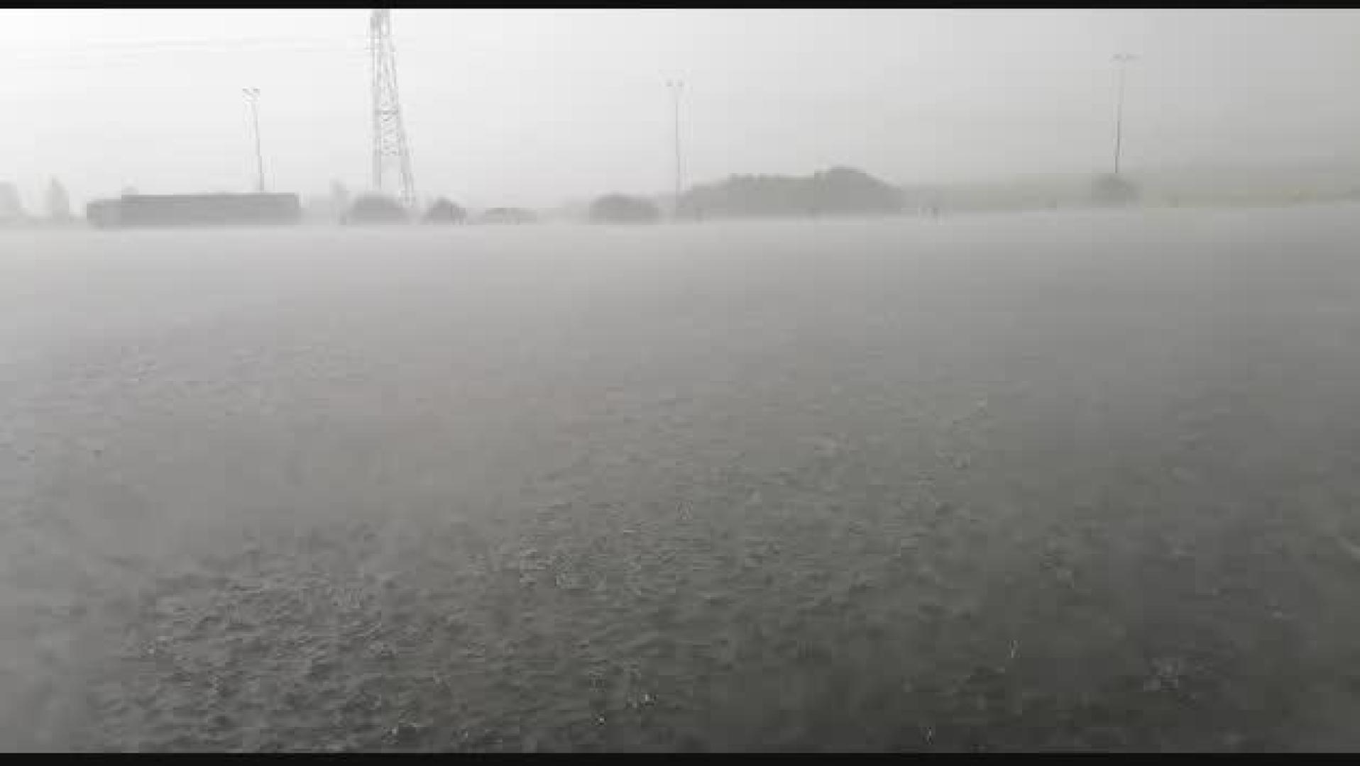 Fuerte tormenta en el peaje de Zuasti