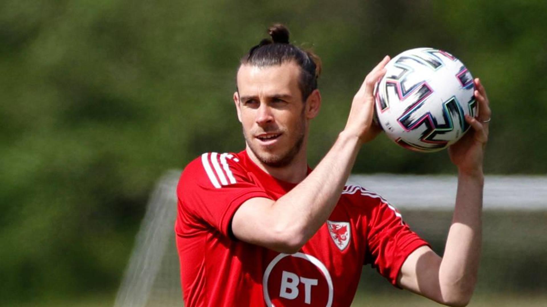 Gareth Bale, en un entrenamiento con la Selección de Gales.
