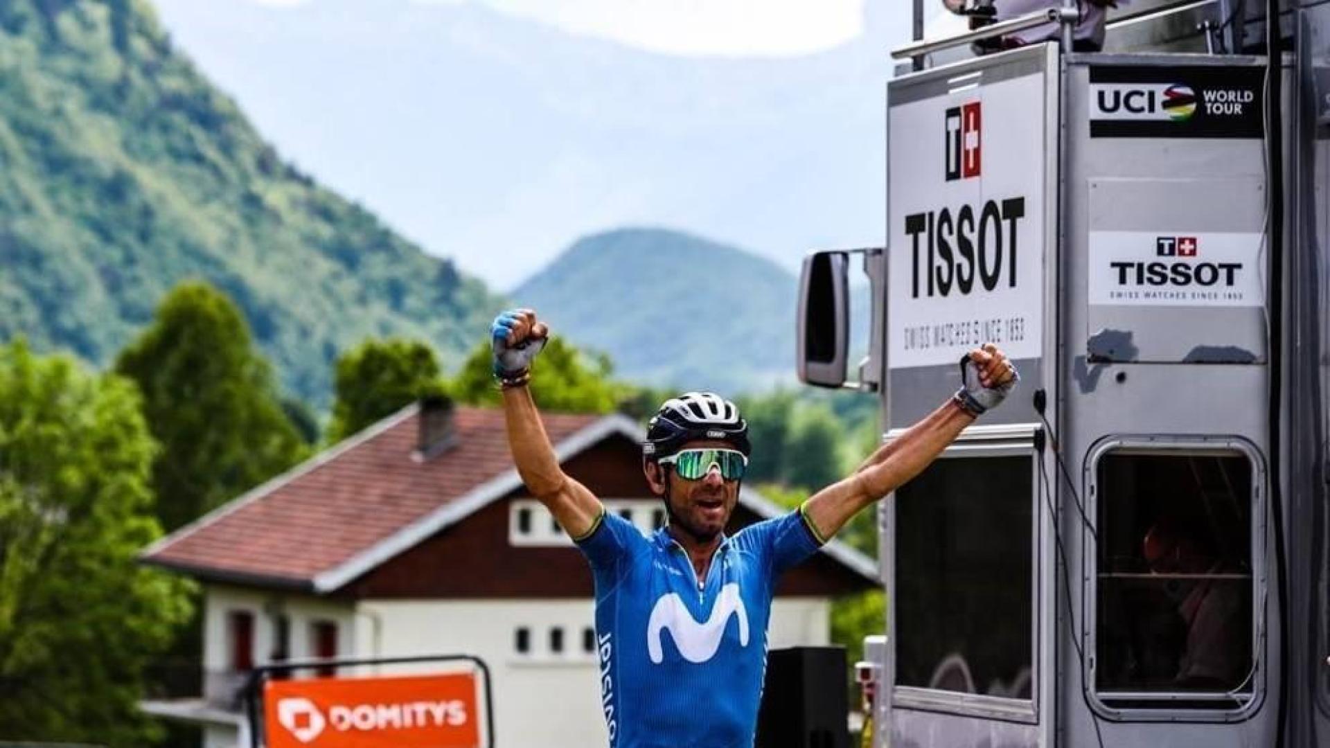 Alejandro Valverde corona el gran trabajo del Movistar y gana la sexta etapa del Dauphiné