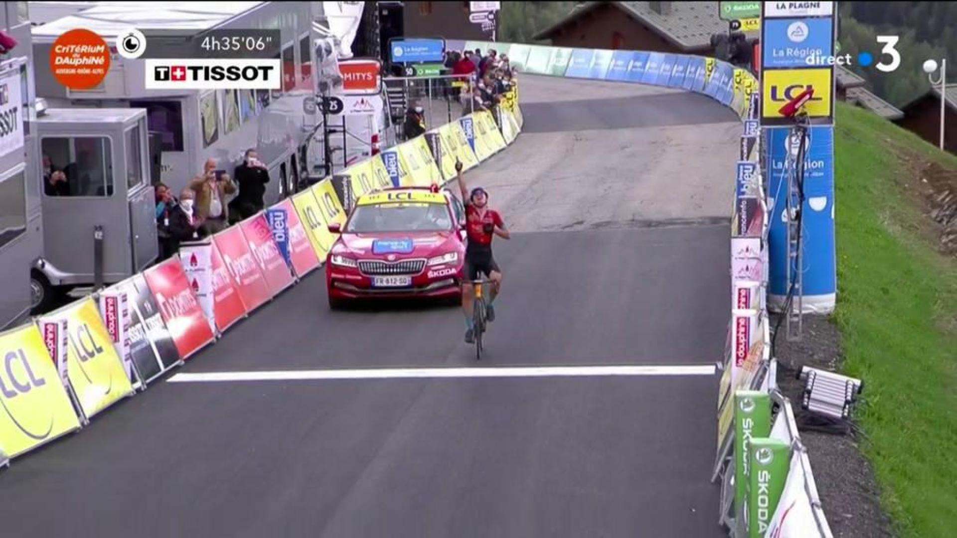 El ucraniano Mark Padun, vencedor en solitario de la jornada alpina de la Dauphiné.