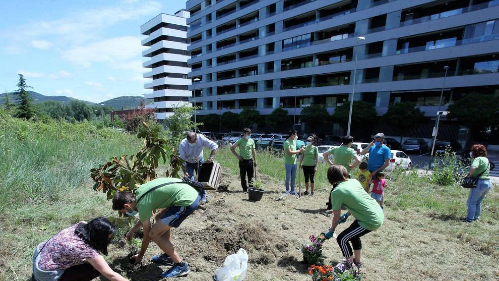 Plantación de protesta en la Ripa de Erripagaña
