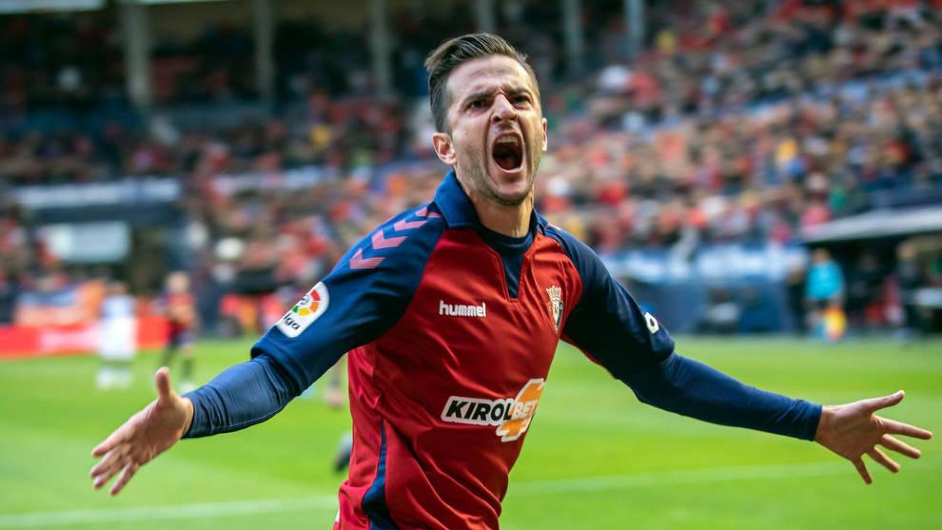El futbolista Juan Villar, cuando jugaba en Osasuna.
