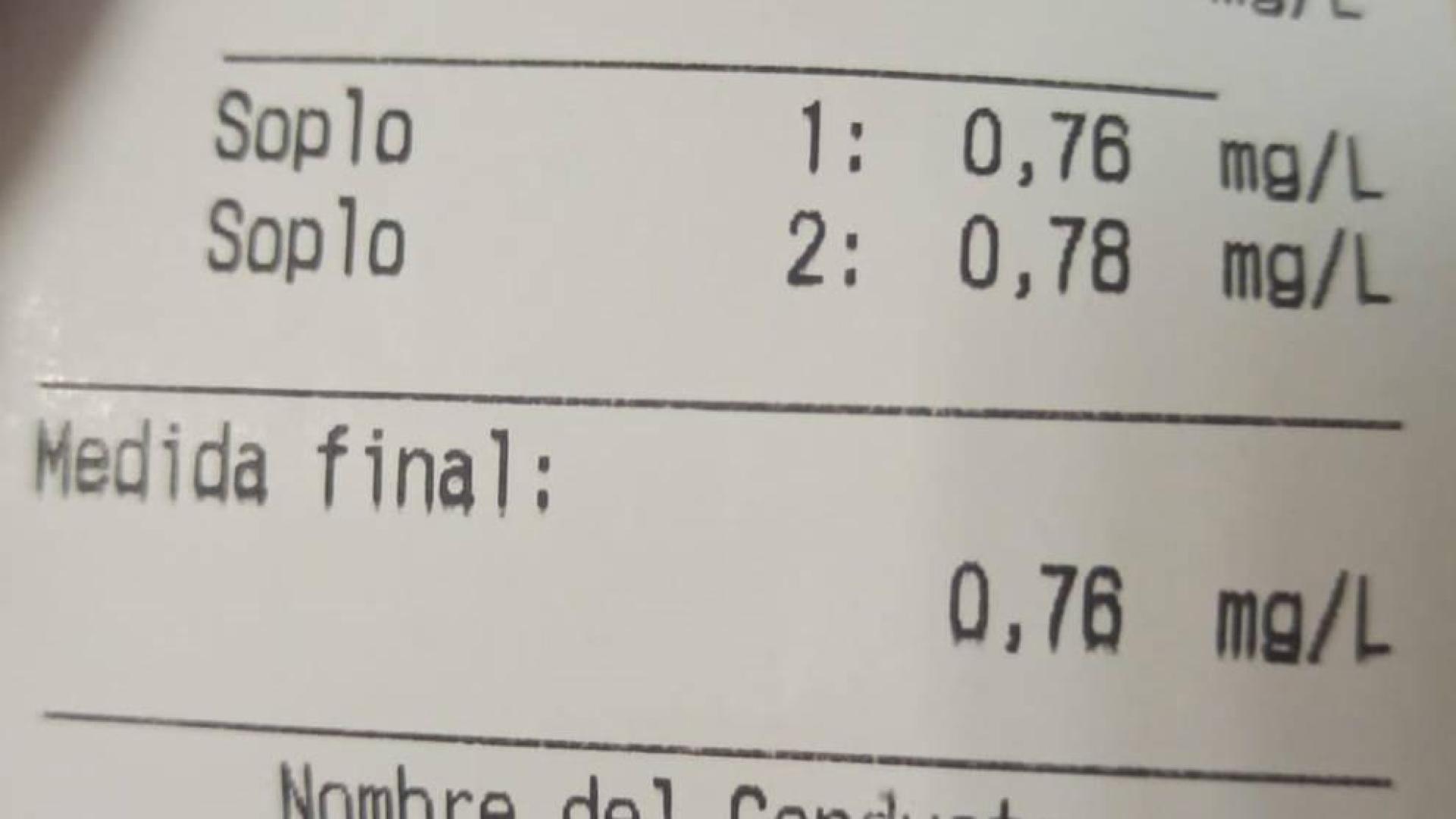 Un conductor que viajaba con su nieta de 3 años triplica la tasa de alcohol permitida