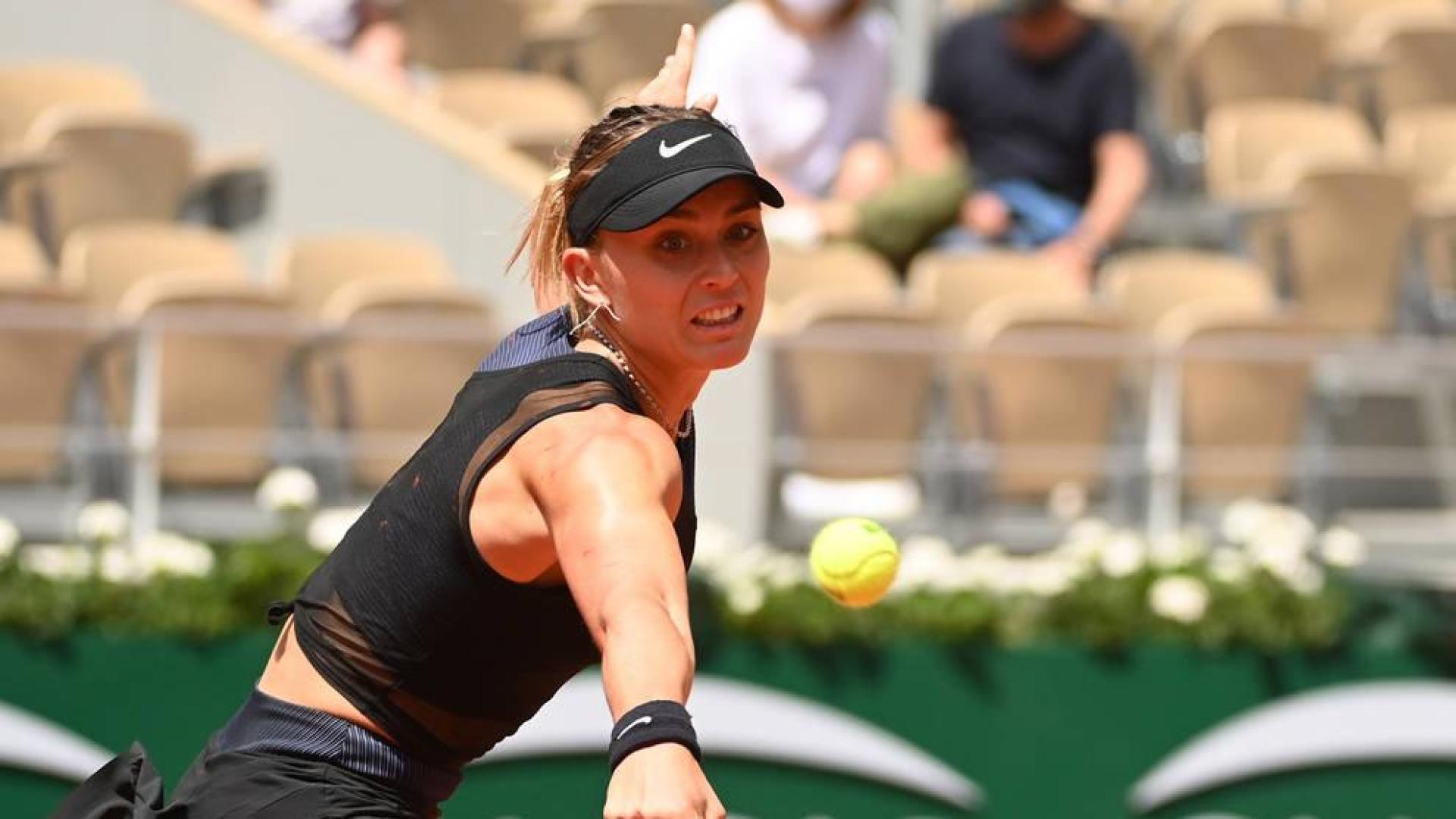 La tenista española Pauda Badosa, durante su partido de cuartos en Roland Garros ante Zidansek