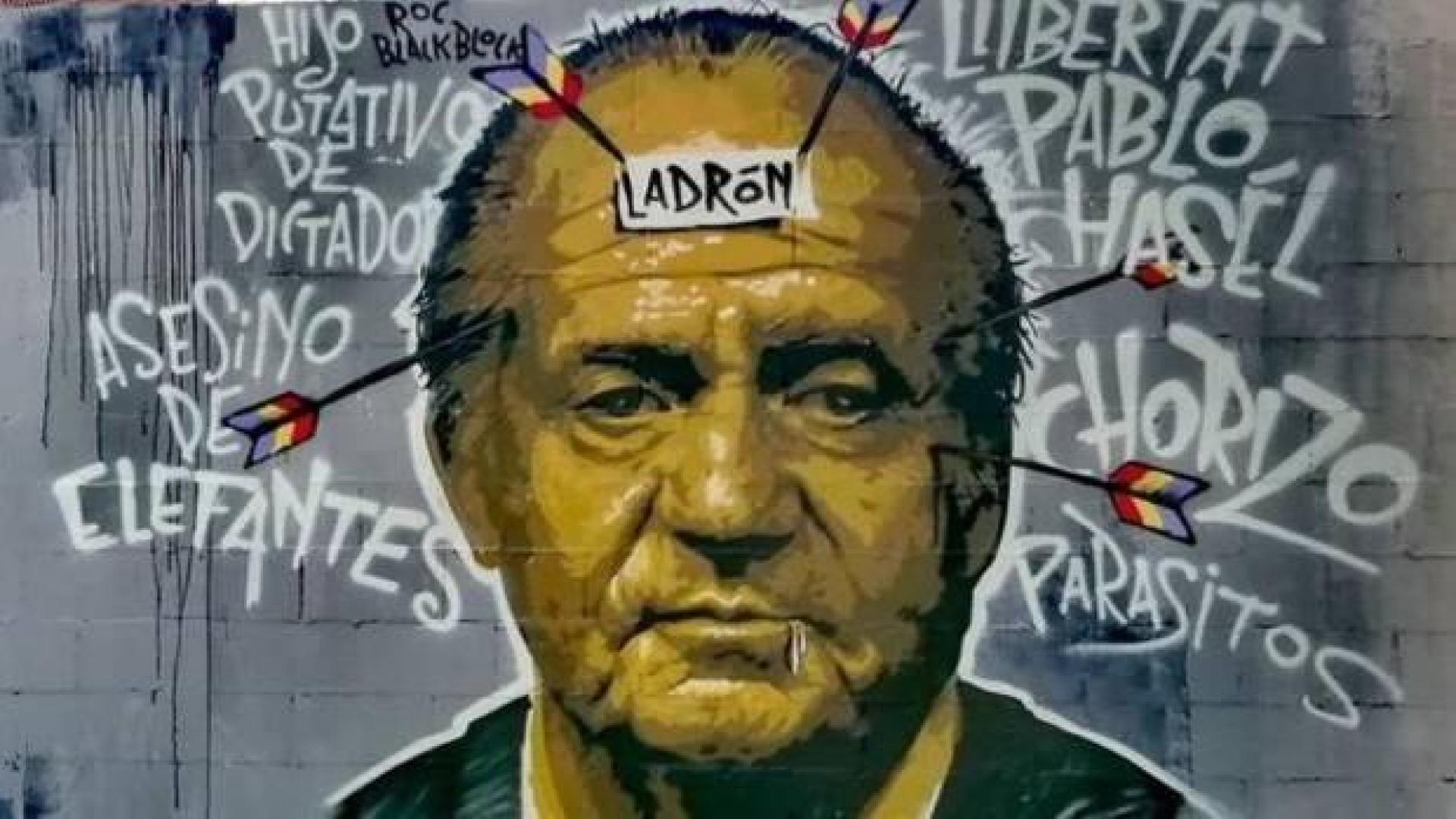 Imagen del grafiti borrado en apoyo del rapero Pablo Hasél