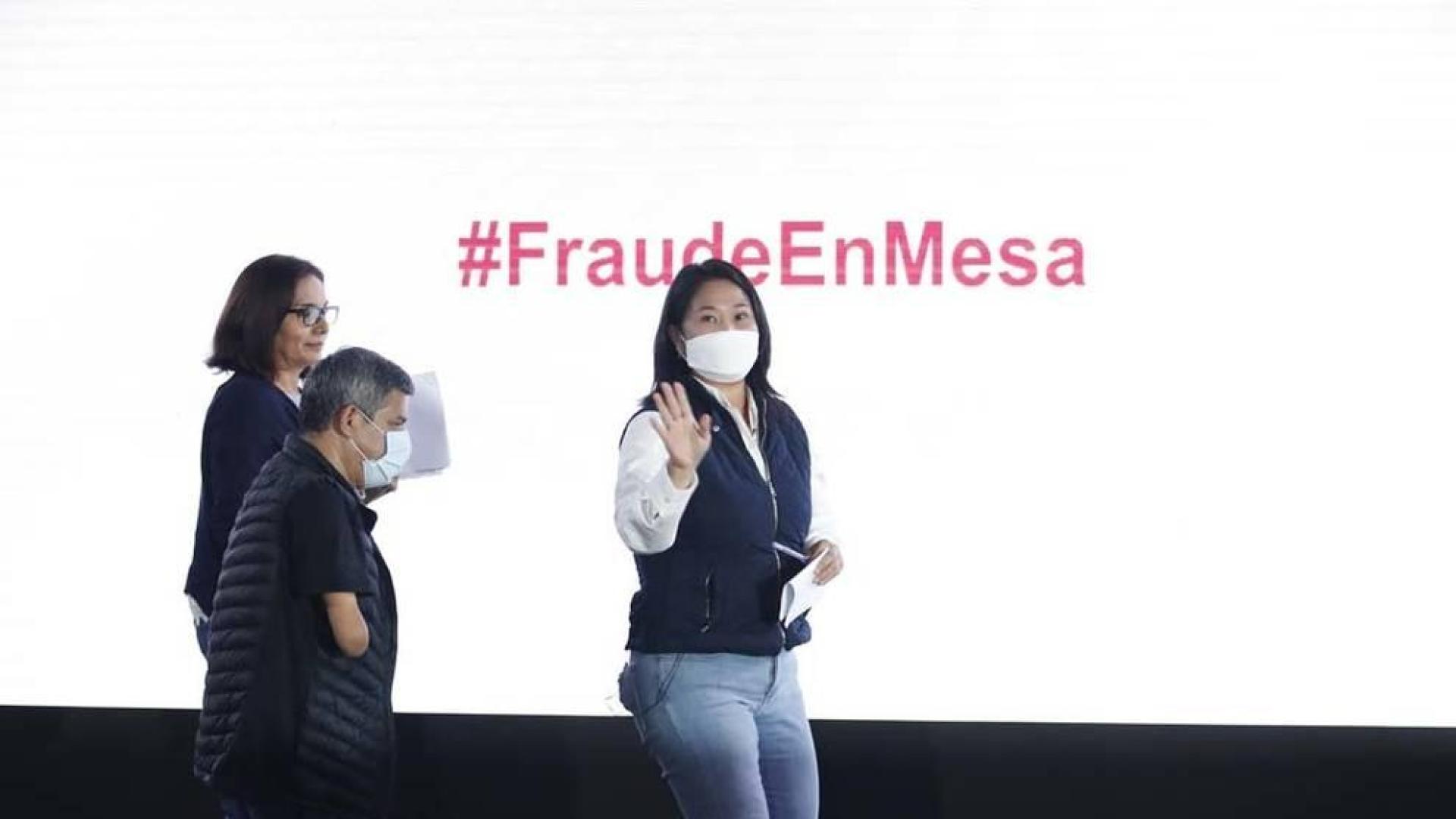 Fujimori eleva la tensión electoral y pide anular los votos de Castillo