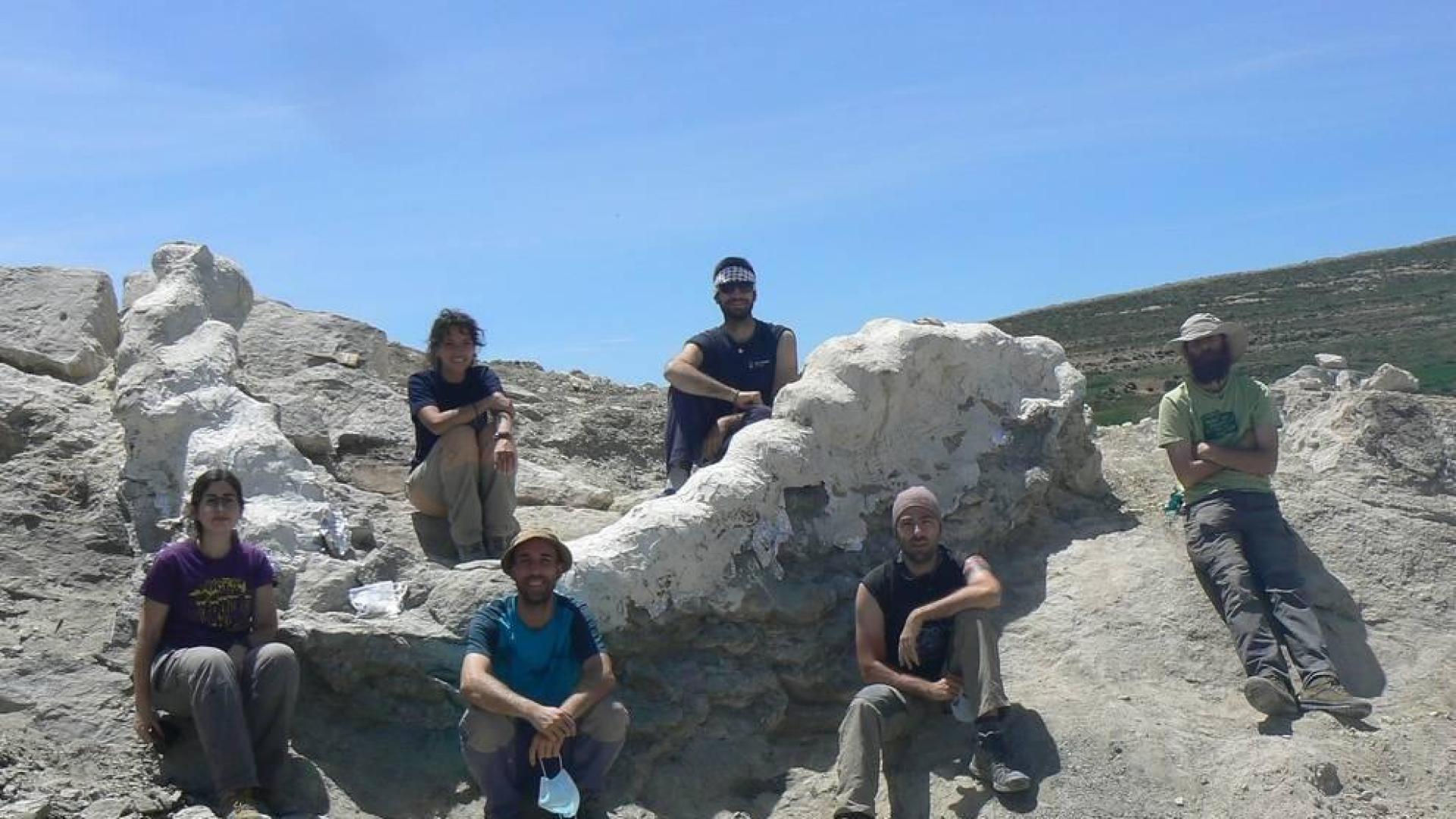 Recuperada una columna vertebral de un dinosaurio gigante en Camarillas (Teruel)