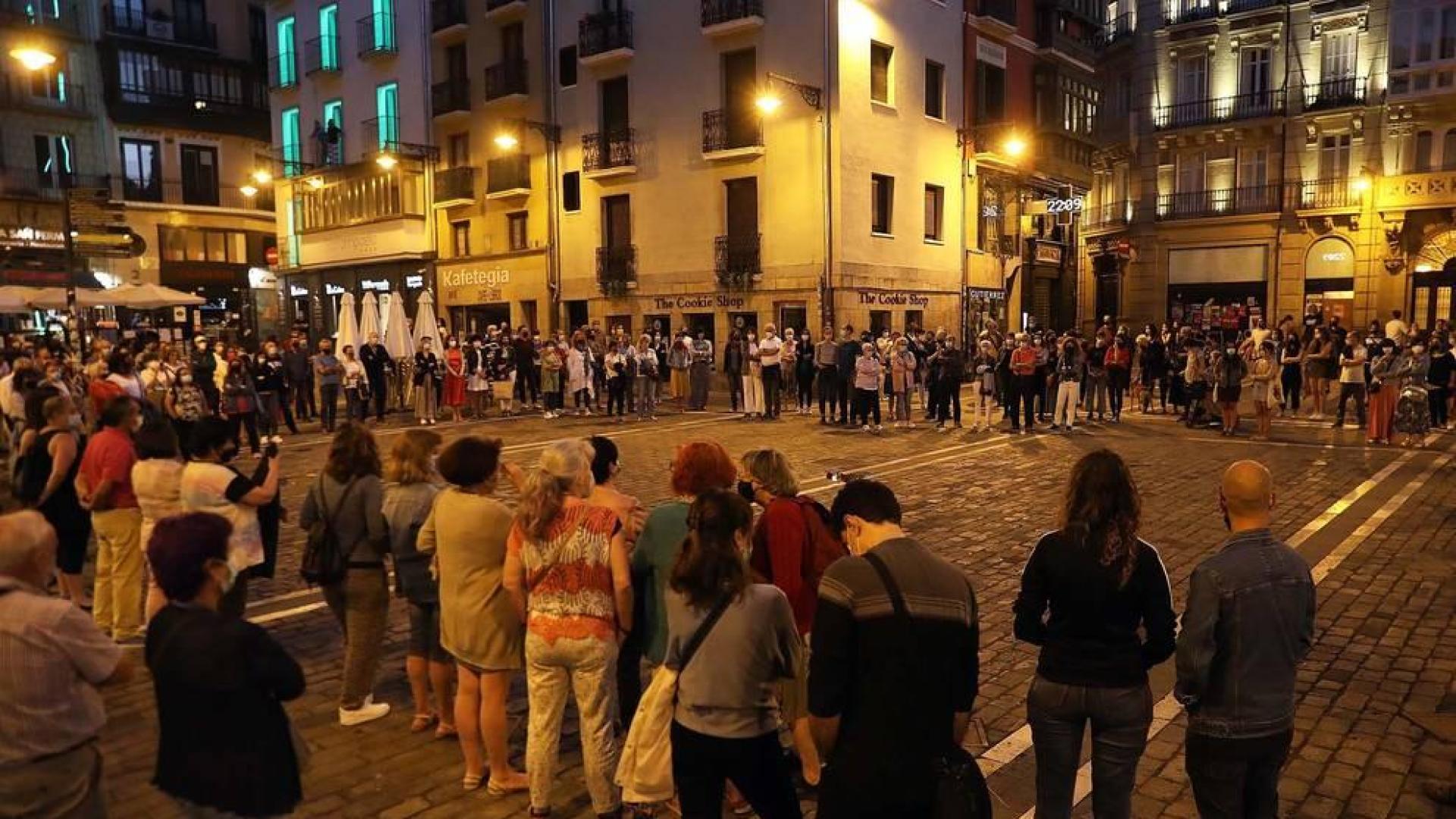 Concentración en Pamplona contra la violencia machista