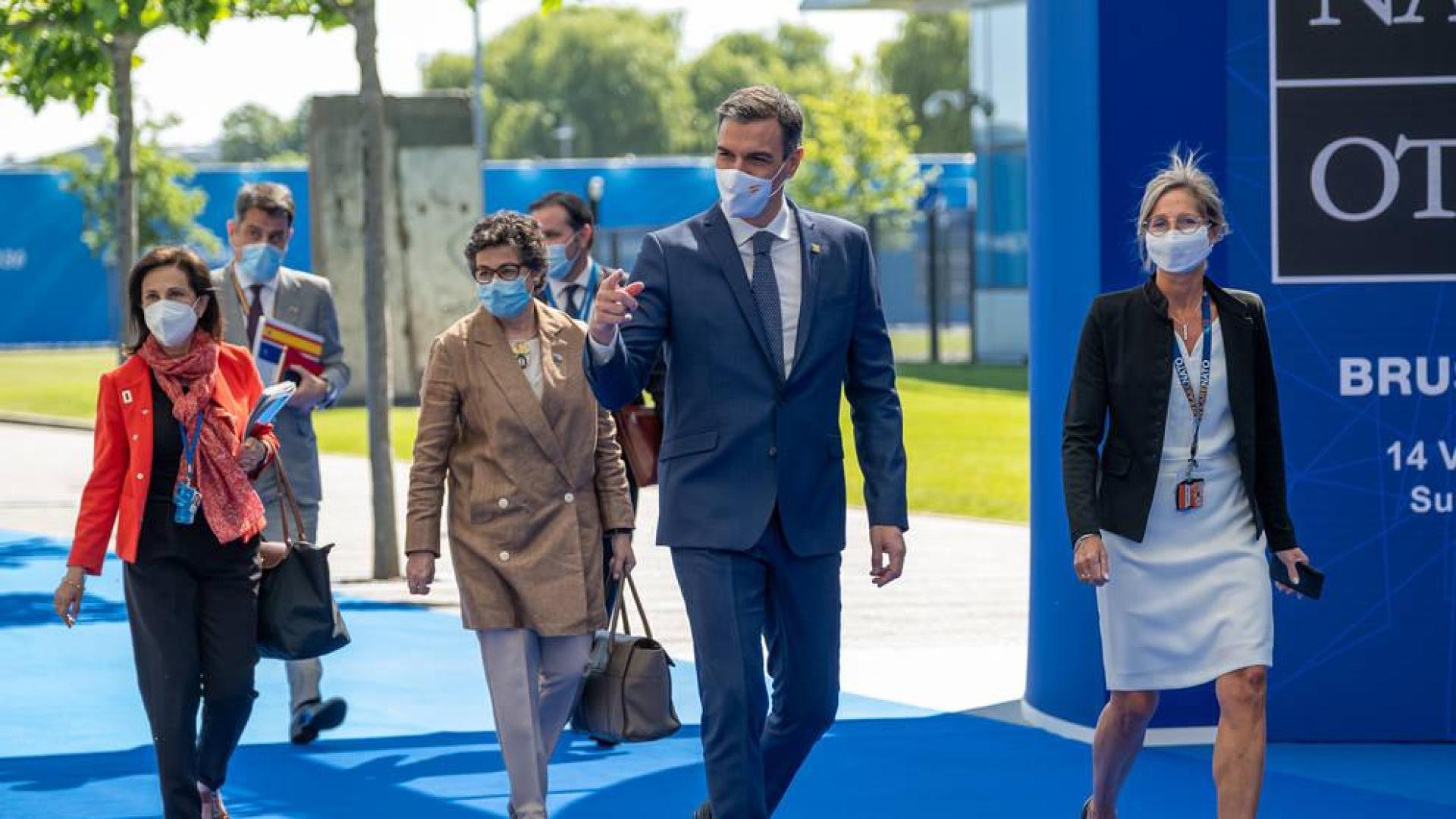 El presidente del Gobierno, Pedro Sánchez llega a la reunión de jefes de Estado y de Gobierno de la OTAN