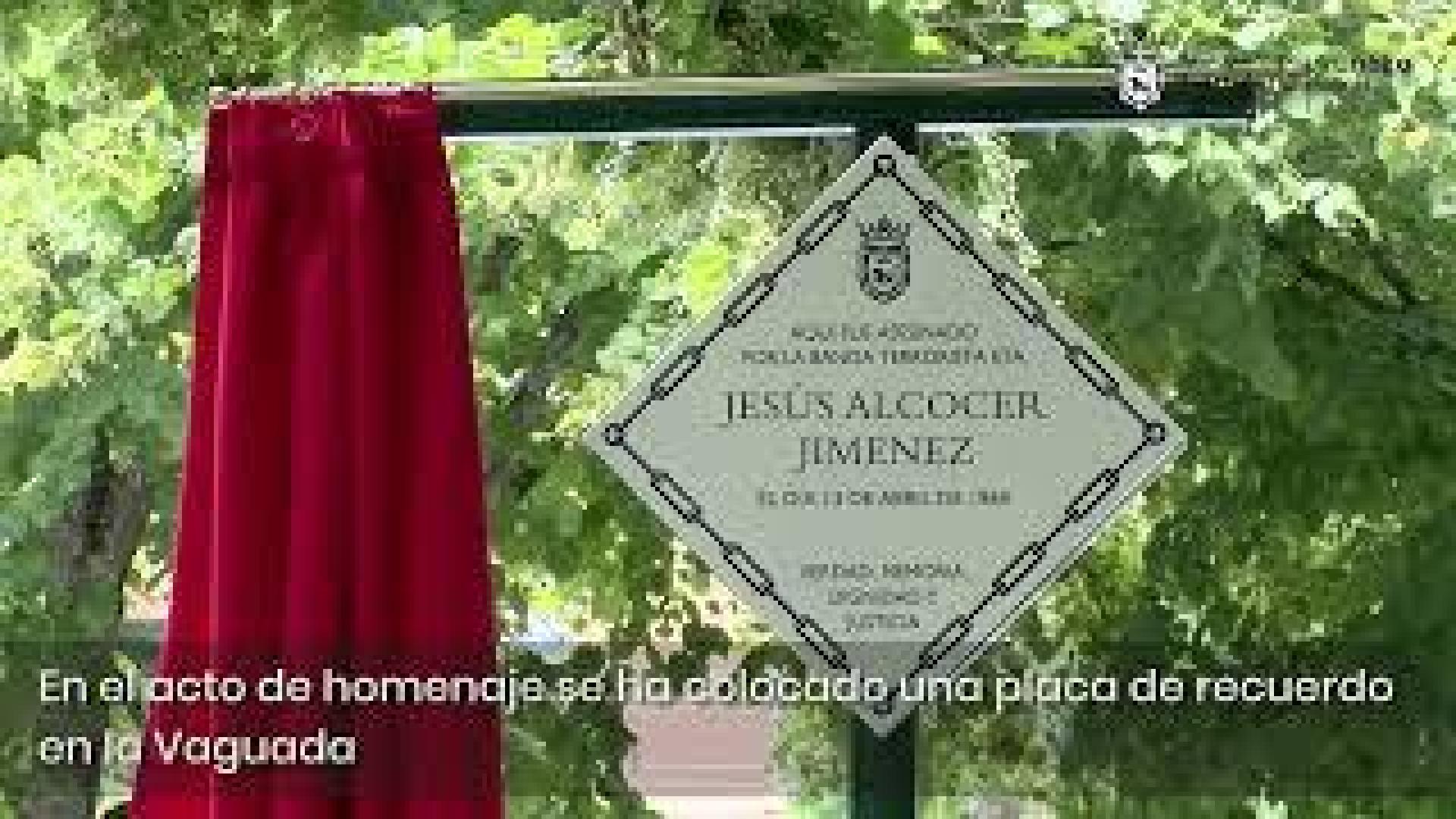 Placa en recuerdo y homenaje a Jesús Alcocer, asesinado por ETA en Mercairuña en 1984