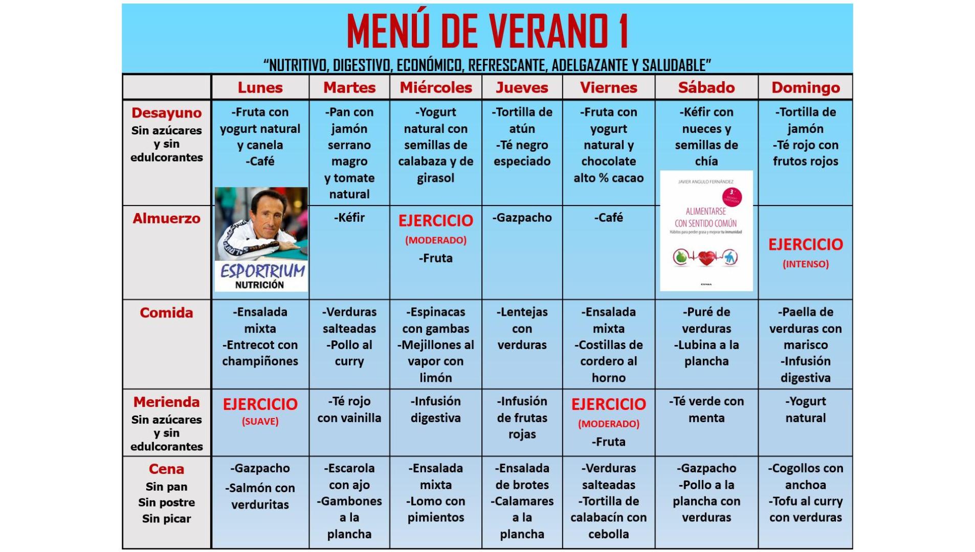 Menú saludable para el verano 1