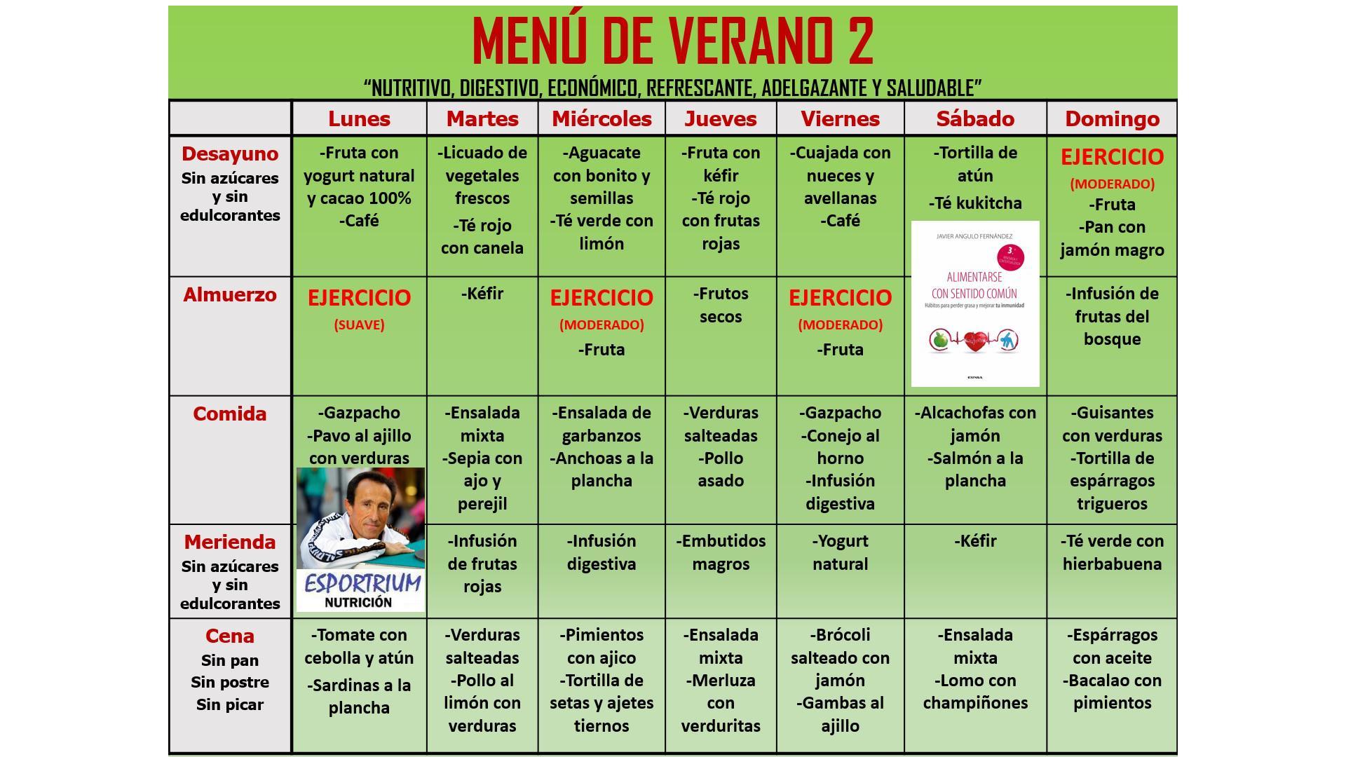 Menú saludable para el verano 2