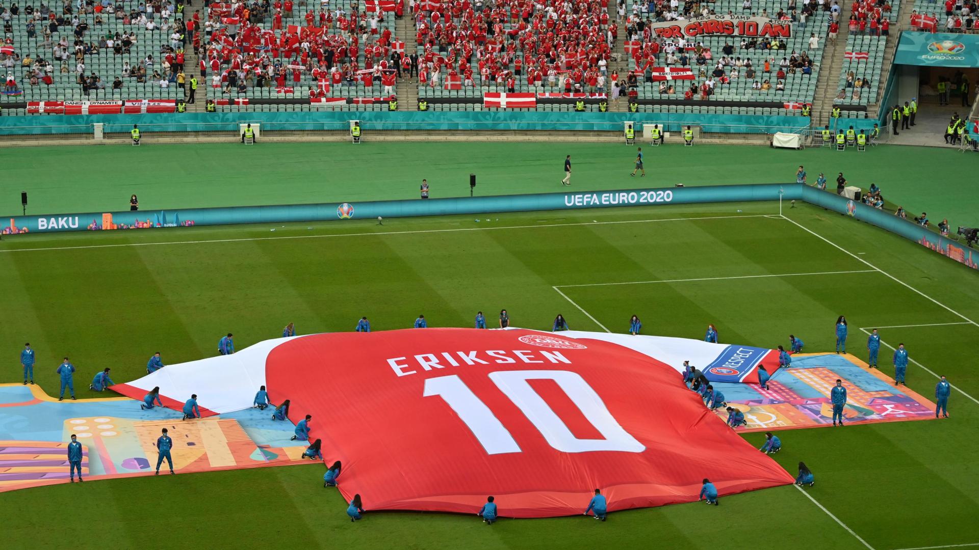 Camiseta de Christian Eriksen antes del partido entre la República Checa y Dinamarca