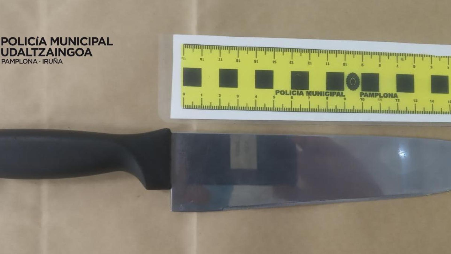 Imagen del cuchillo requisado.