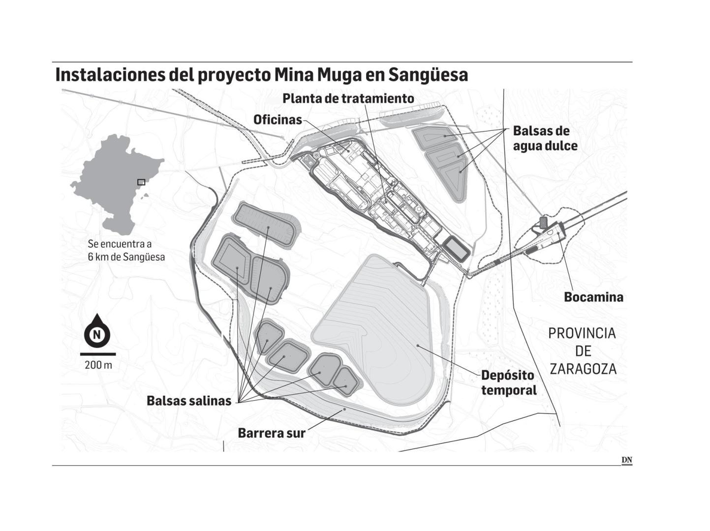 Instalaciones del proyecto Mina Muga en Sangüesa