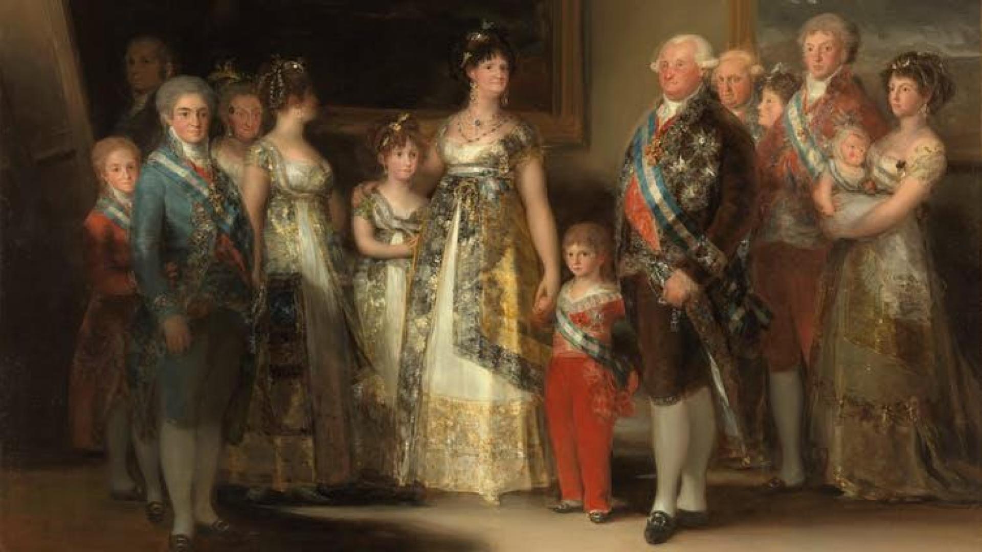 La familia de Carlos IV (Francisco de Goya, ca. 1800). A la derecha, la infanta doña María Luisa, con su hijo Carlos Luis en brazos, y su esposo, el príncipe Luis de Parma.