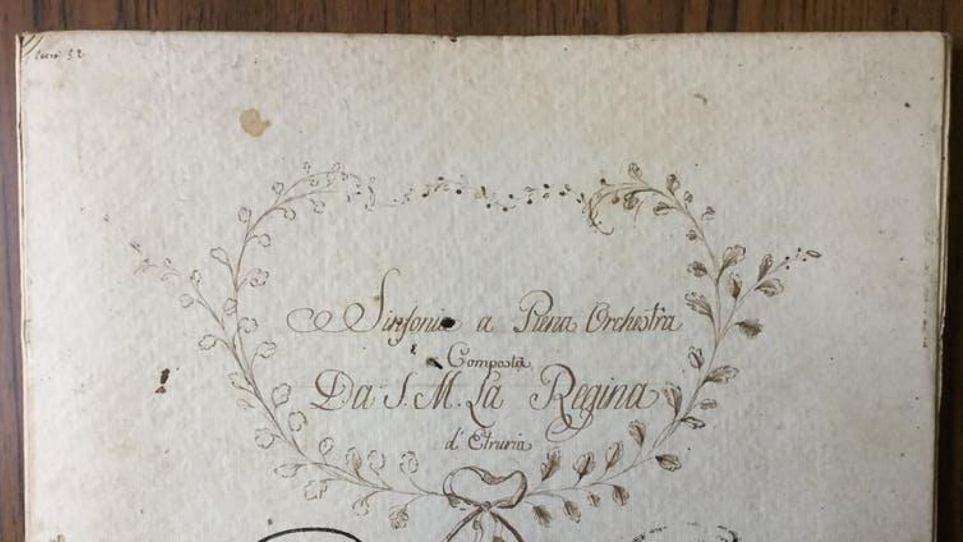 Portada de la Sinfonía a piena orchestra (María Luisa de Borbón – Reina de Etruria)