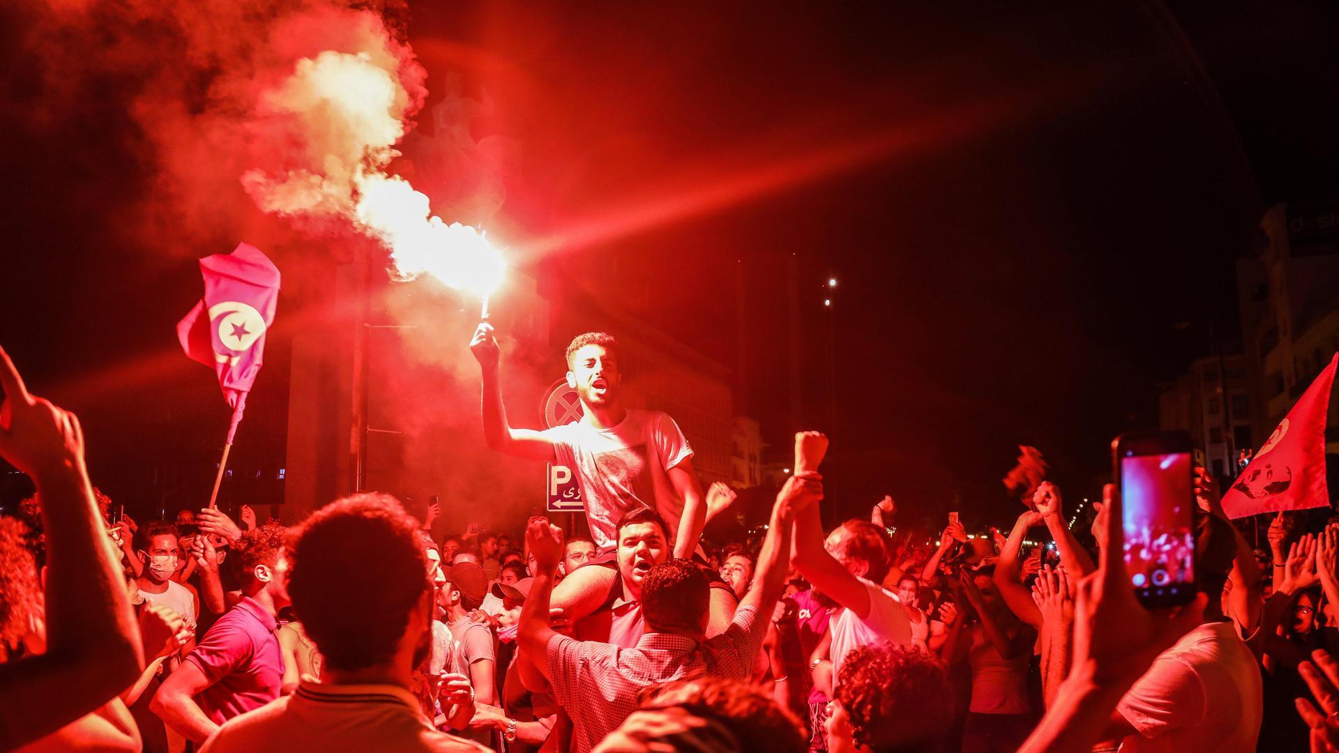 Protestas en las calles de Túnez