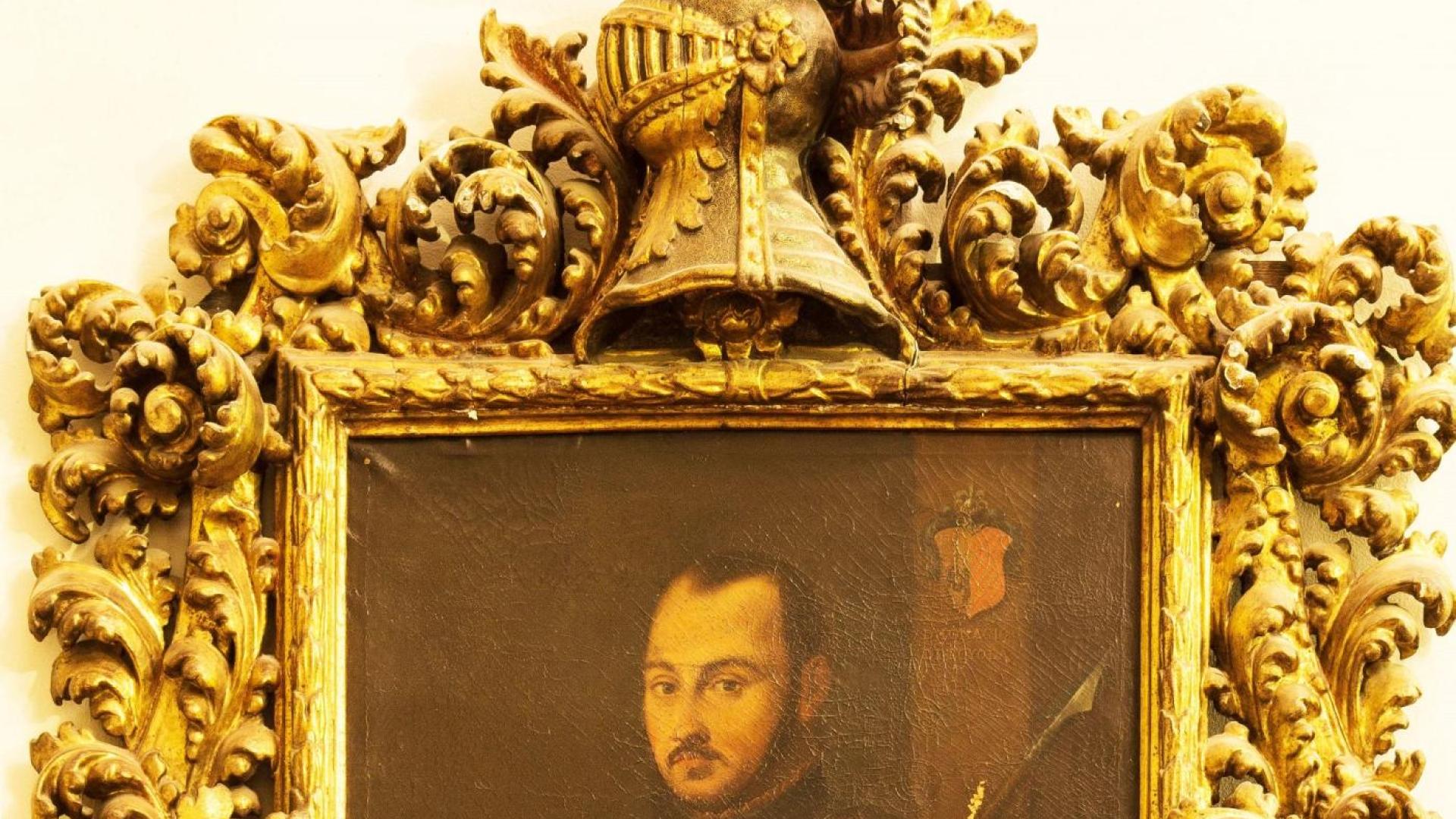 San Ignacio vestido de militar en la basílica del santo, remitido desde Roma en 1715. Copia una pintura conservada en San Ignacio de Roma