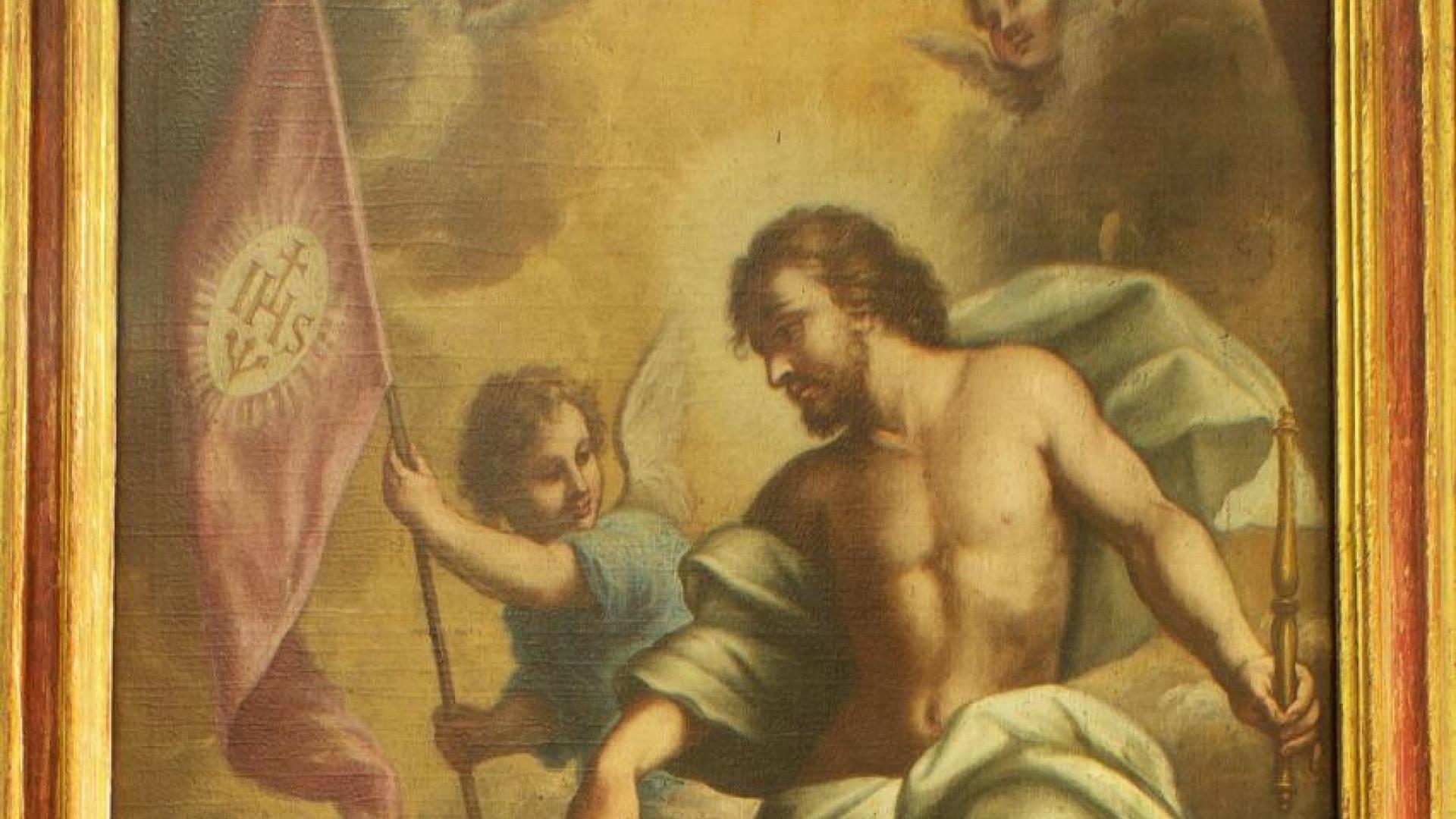 Aprobación del nombre de la Compañía de Jesús, en un lienzo enviado desde Roma en 1749 para la basílica de San Ignacio de Pamplona