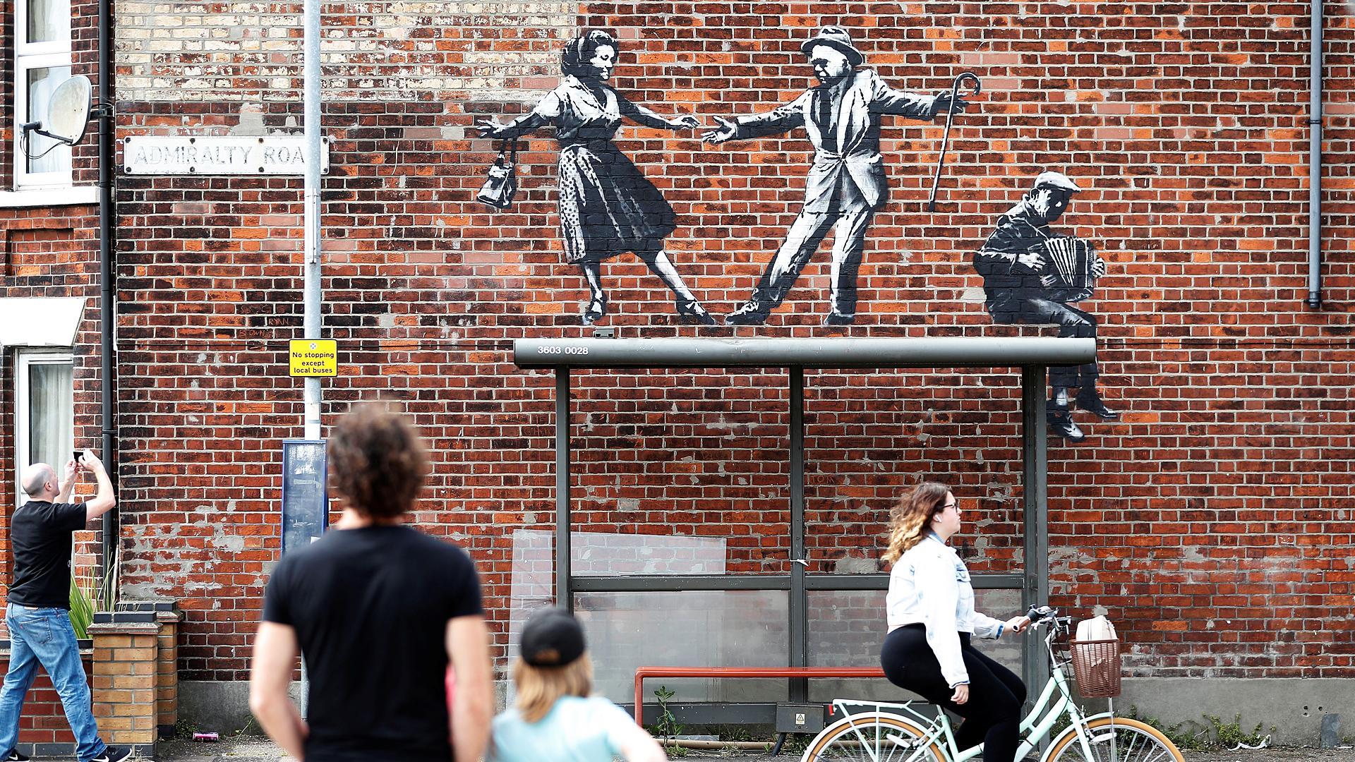 Una de las obras de Banksy en la localidad inglesa de Great Yarmouth