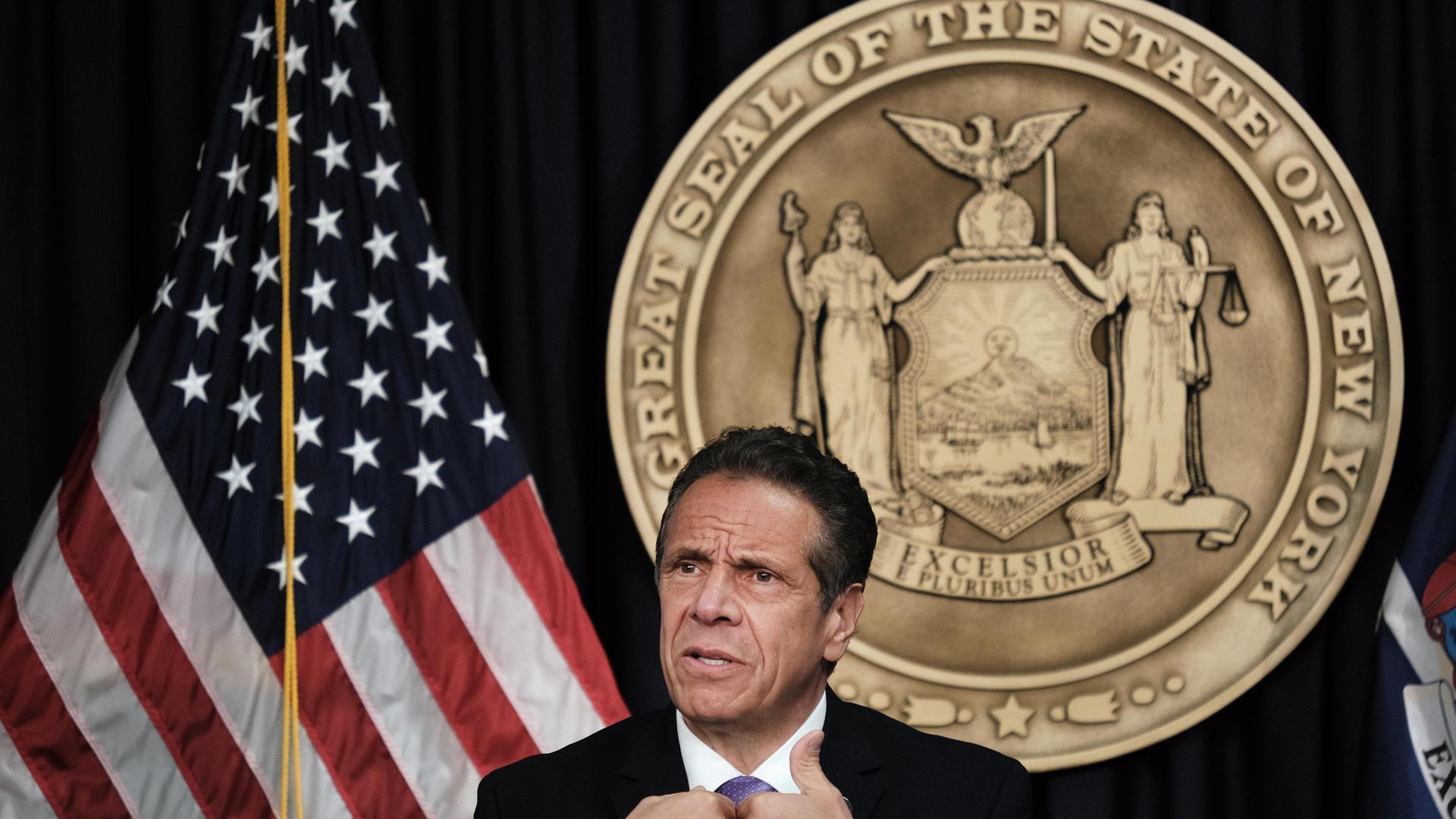 Andrew Cuomo durante una rueda de prensa