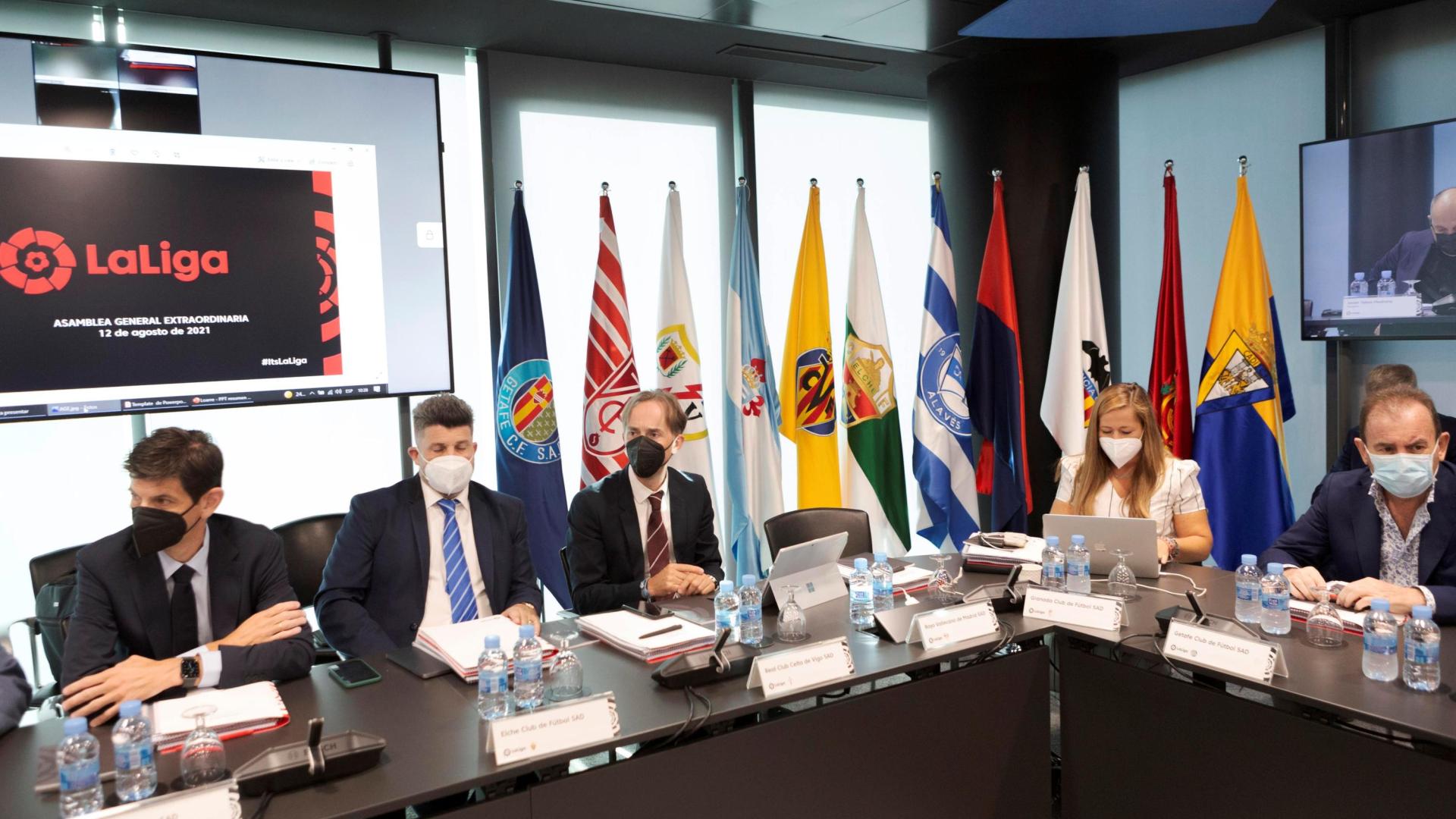 Asamblea de la Liga en la que se voto a favor del acuerdo con el fondo CVC