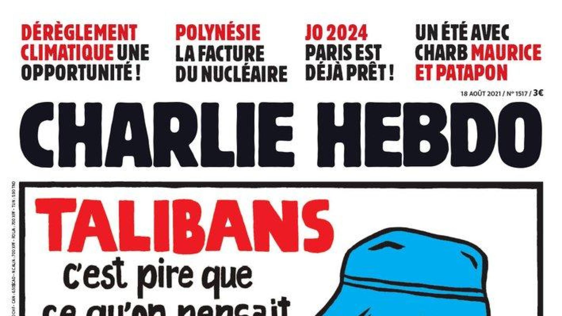 Caricatura de Charlie Hebdo usando a Messi para criticar a Occidente tras la victoria talibán