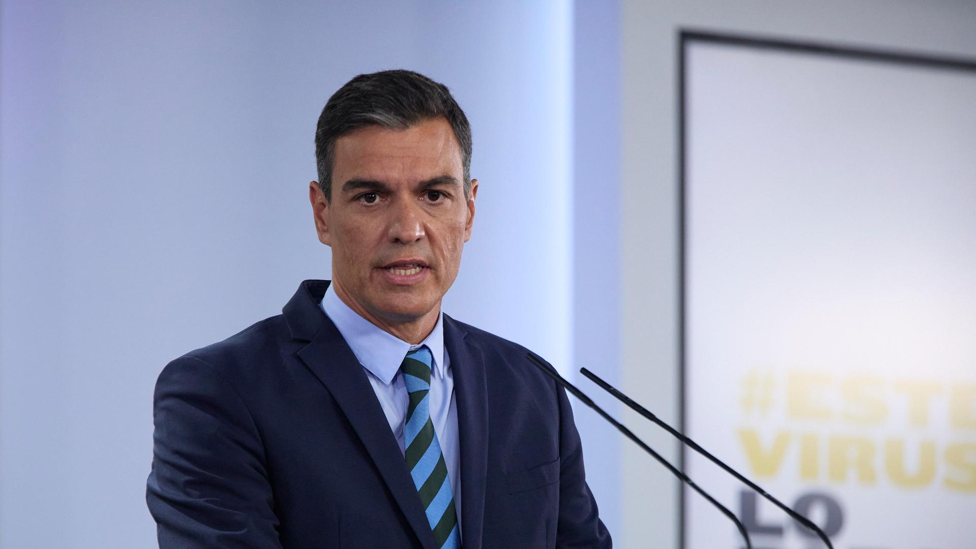 El presidente del Gobierno, Pedro Sánchez, comparece en rueda de prensa.
