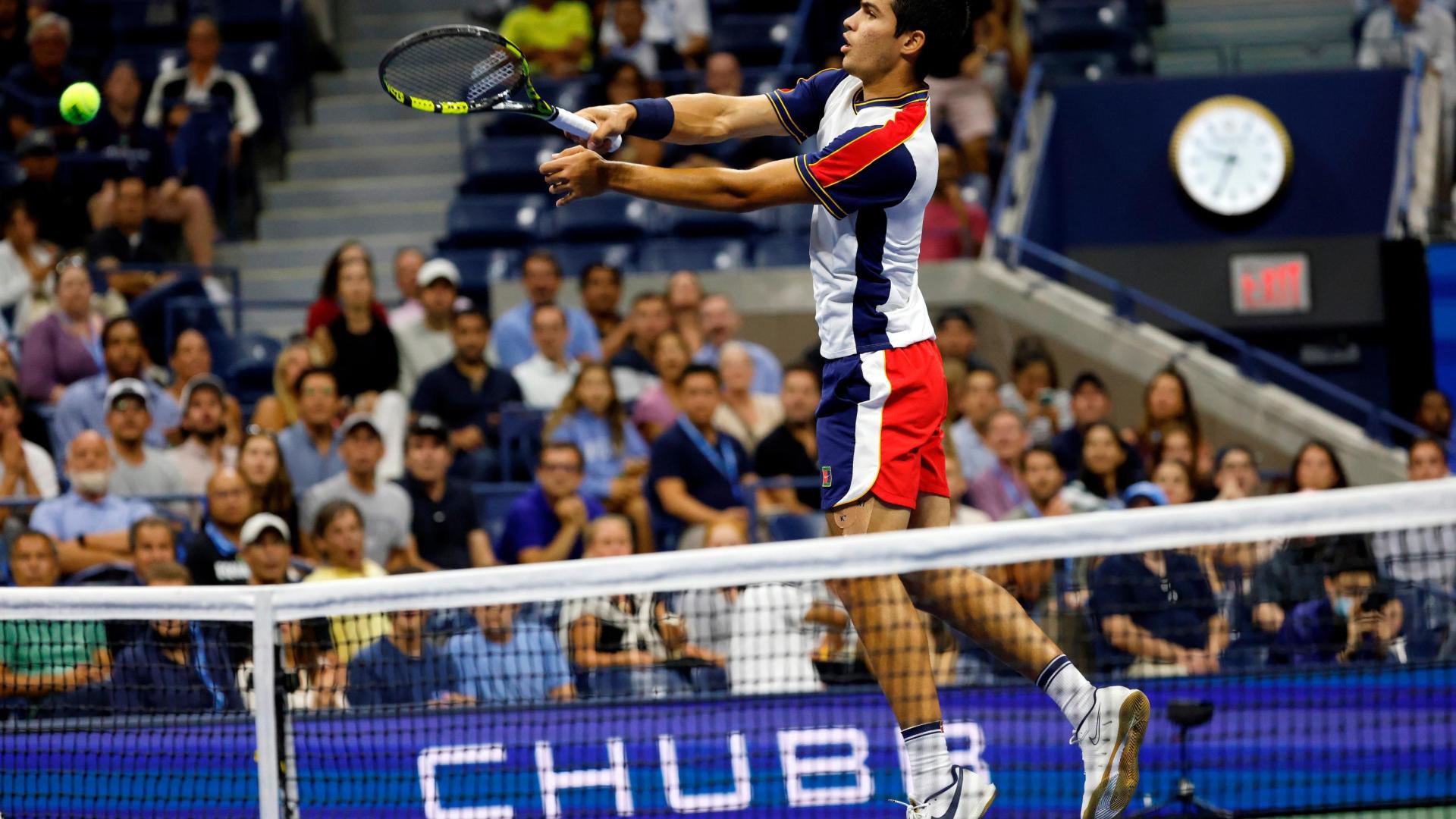 Carlos Alcaraz durante los cuartos de final del US Open