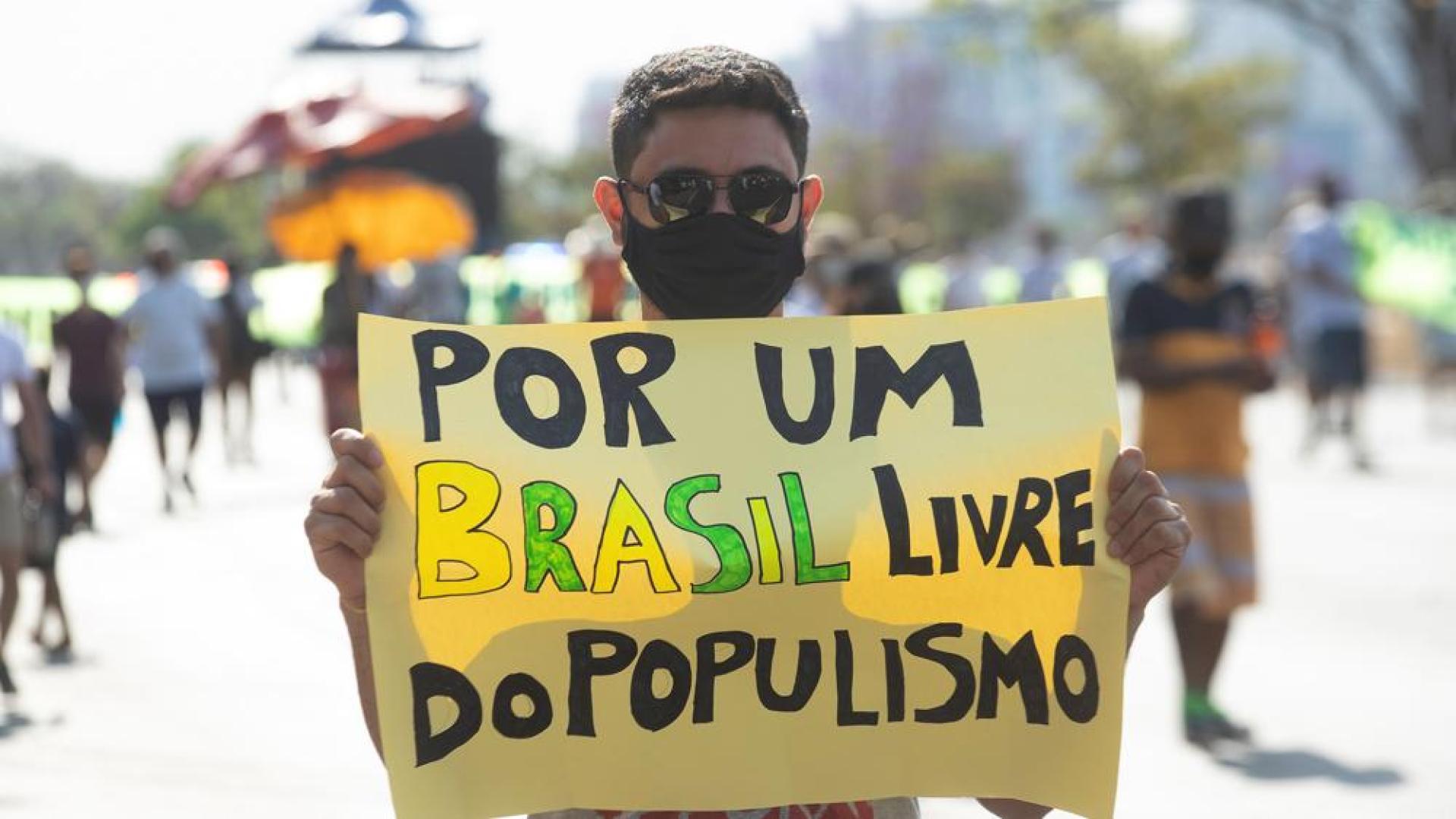 Protestas en las calles de Brasilia contra el Gobierno del presidente Jair Bolsonaro