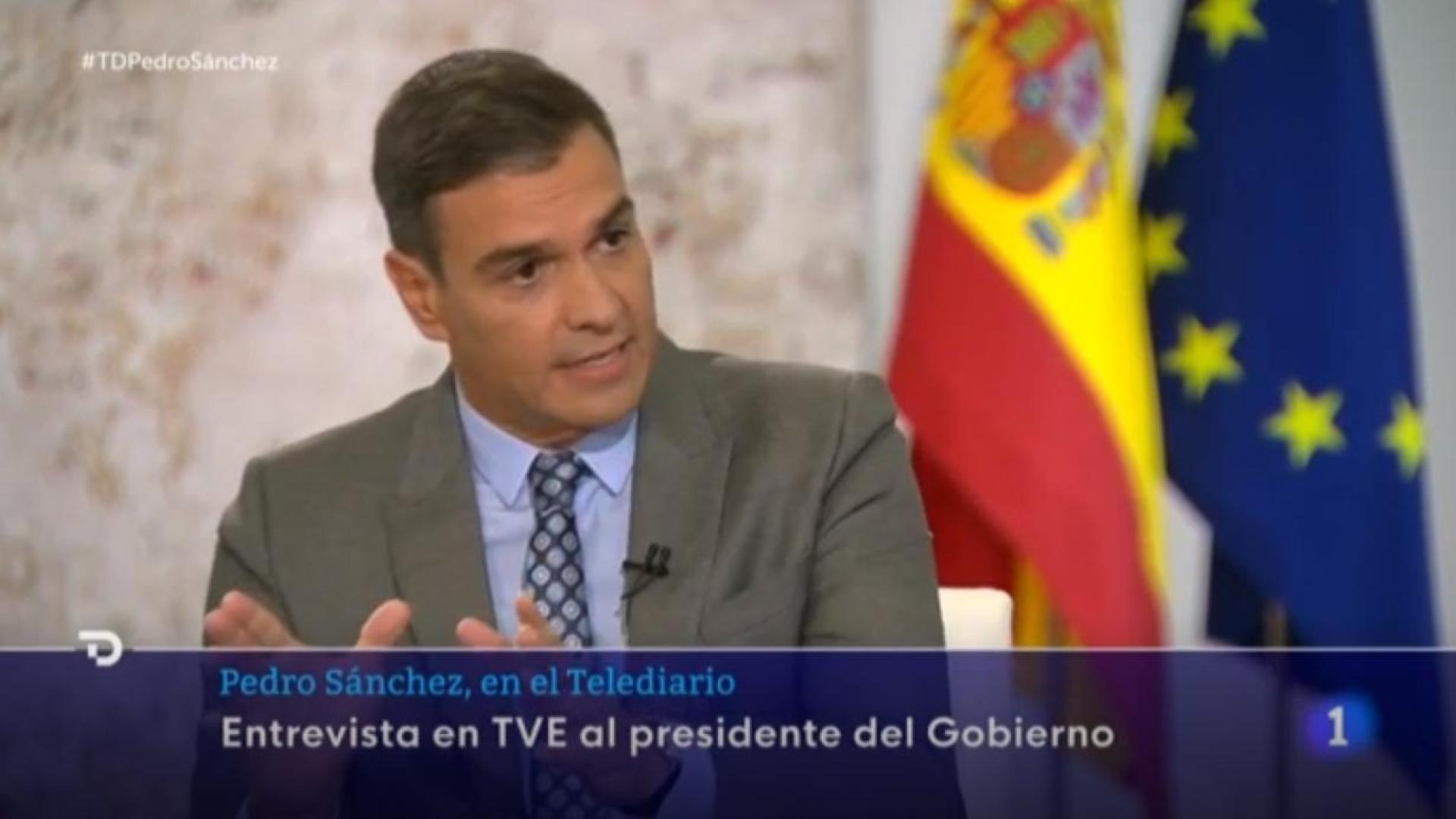Pedro Sánchez, durante la entrevista en RTVE