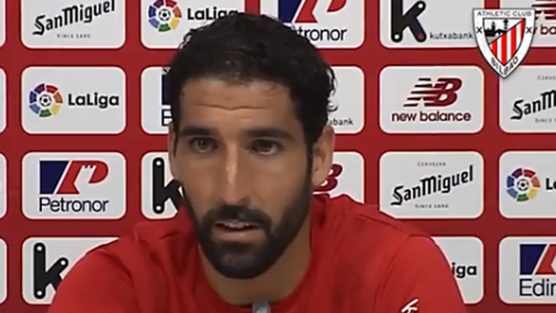 Raúl García, este miércoles en la rueda de prensa en Lezama