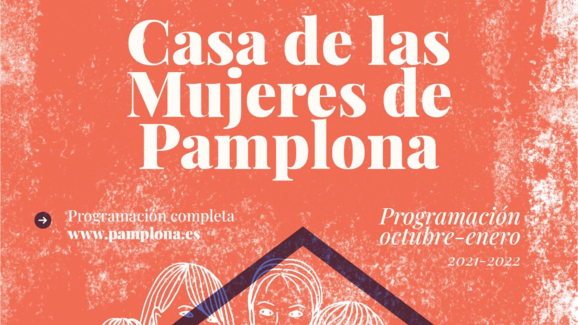 Cartel con los cursos de la Casa de las Mujeres de Pamplona