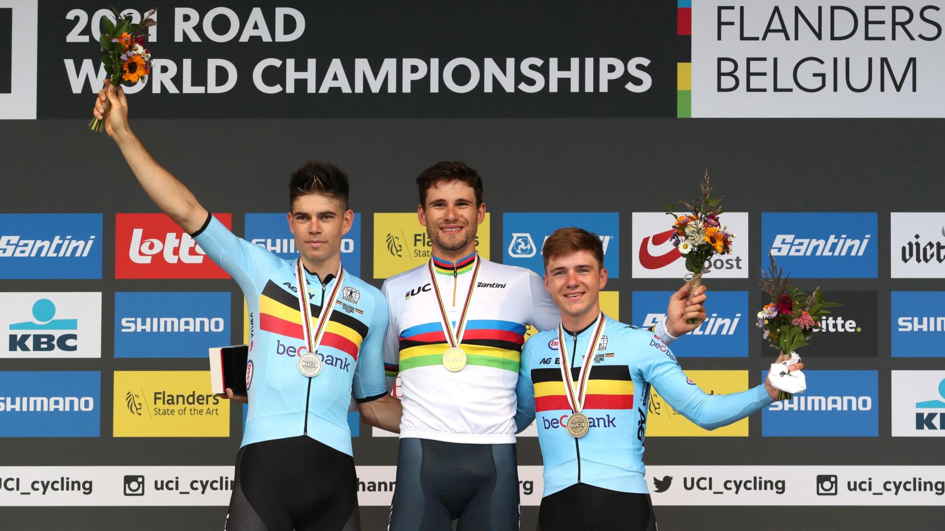Ganna, van Aert y Evenepoel en lo más alto del Mundial a contrarreloj de ciclismo