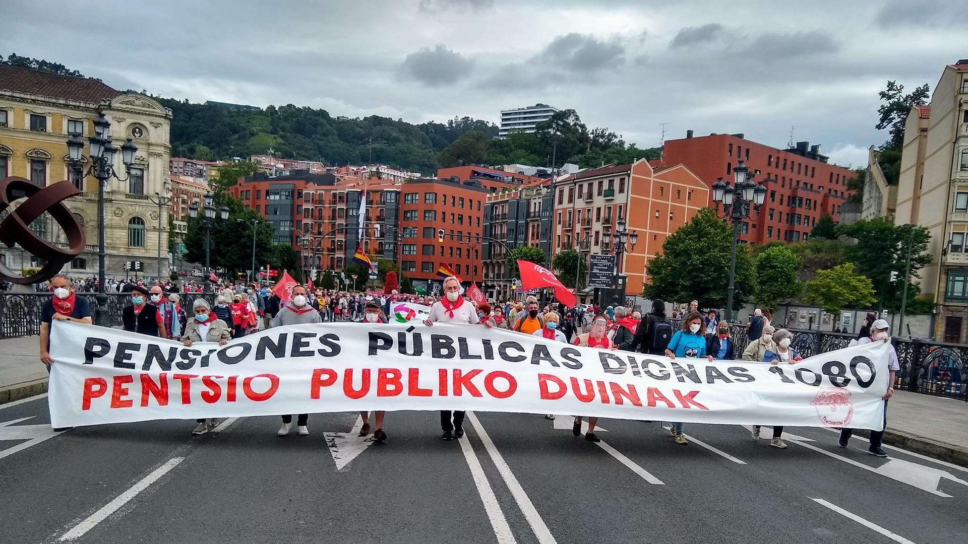 Manifestación reciente en Bilbao del Movimiento de Pensionistas