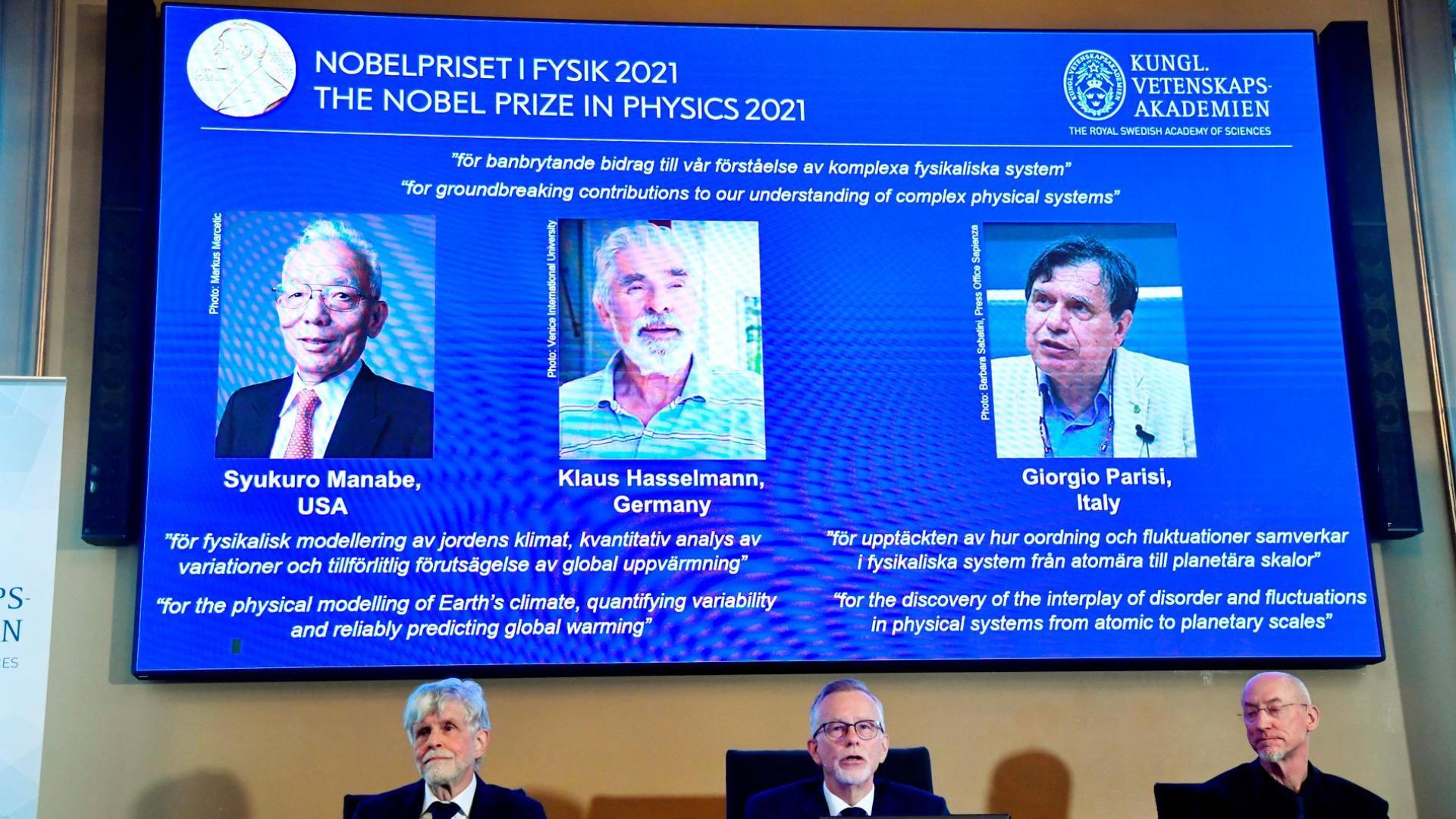 Anuncio del Premio Nobel de Física para Syukuro Manabe, Klaus Hasselmann y Giorgio Parisi