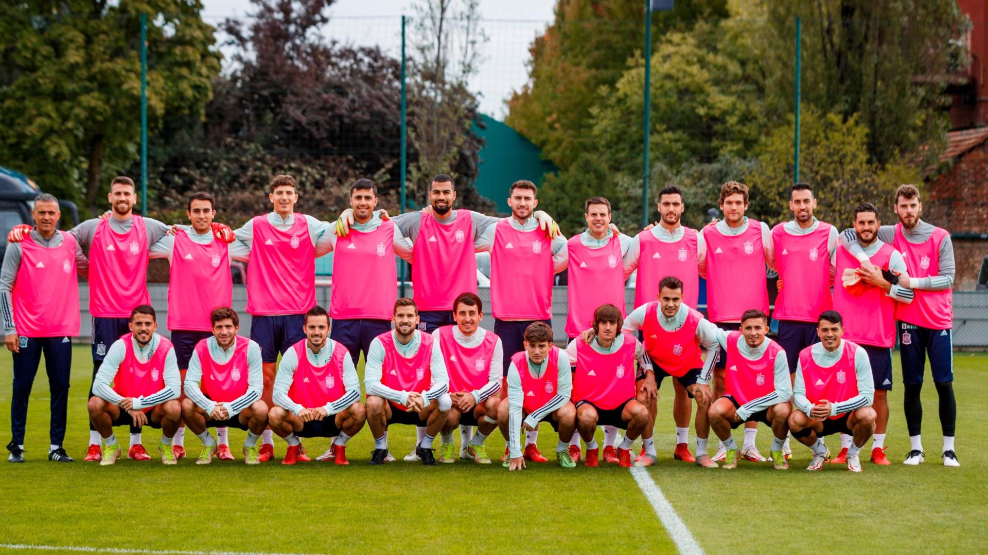 Imagen de equipo de la selección española previo al duelo frente a Francia