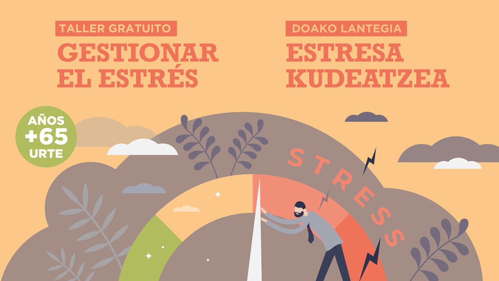 Cartel del taller sobre estrés organizado por el Ayuntamiento de Pamplona