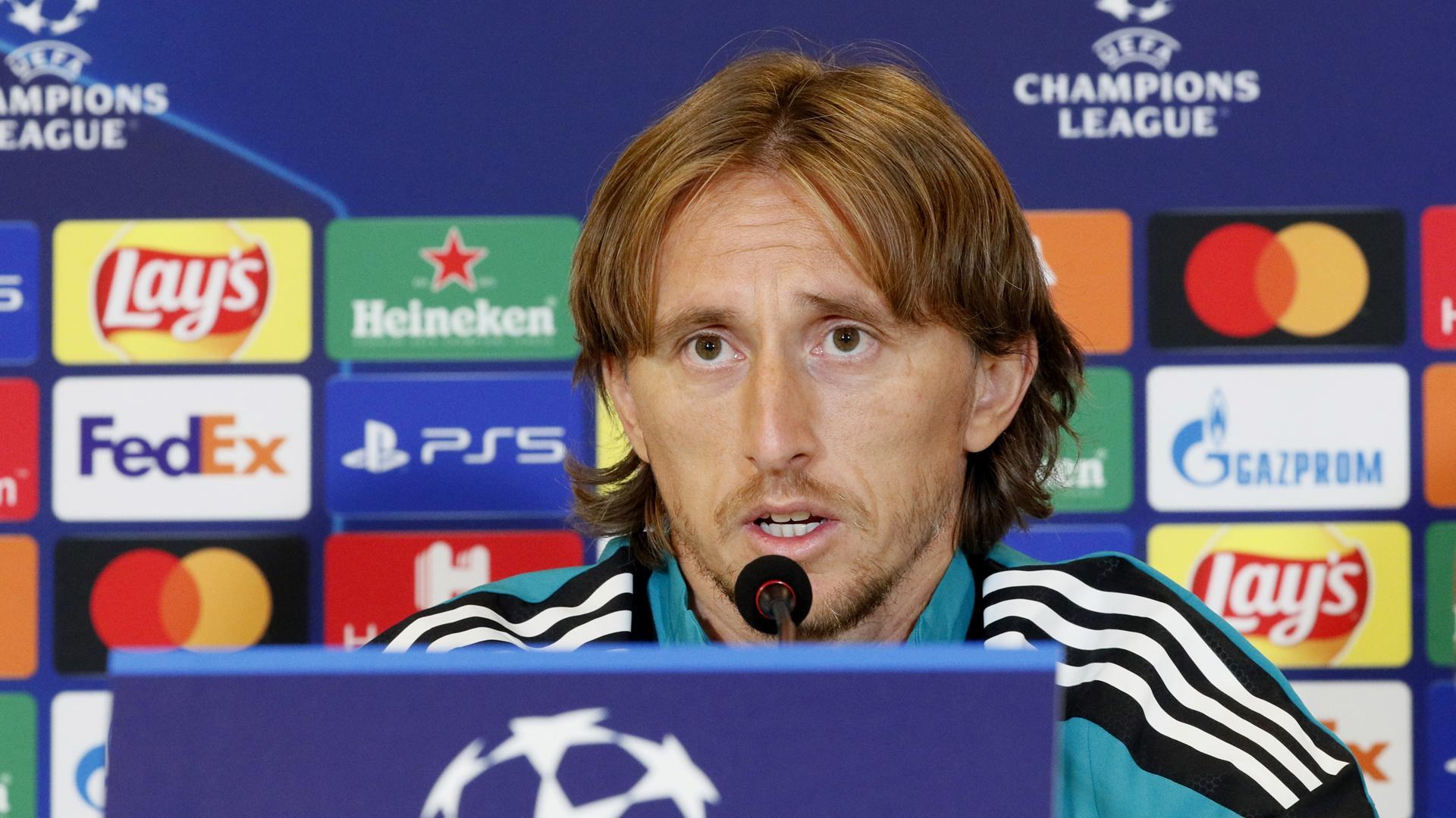 Luka Modric durante la comparecencia previa al choque de Cahmpions contra el Shakhtar.