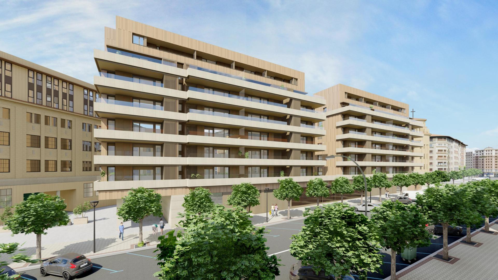 Imagen virtual de los dos edificios de nueva planta que se construirán en el II Ensanche.