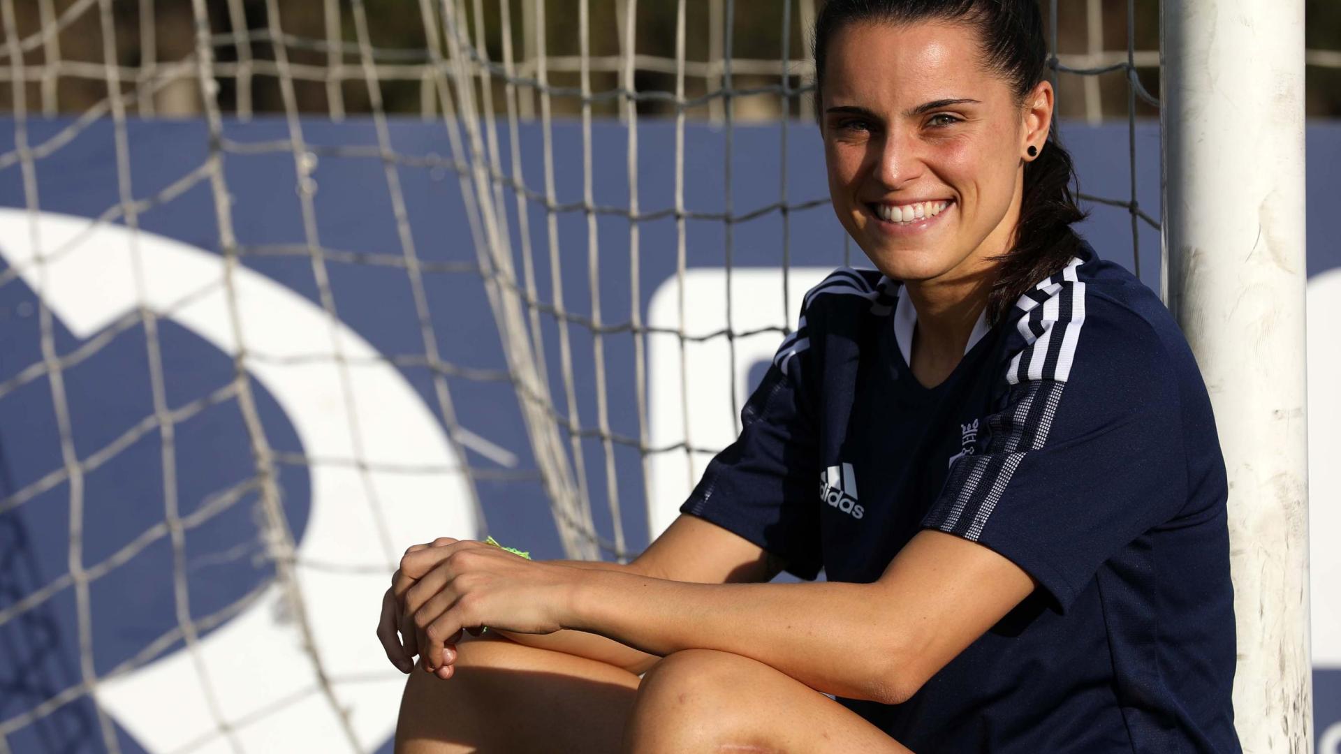 Míriam Rivas, en los anexos de Tajonar antes de la sesión de entrenamiento del miércoles.