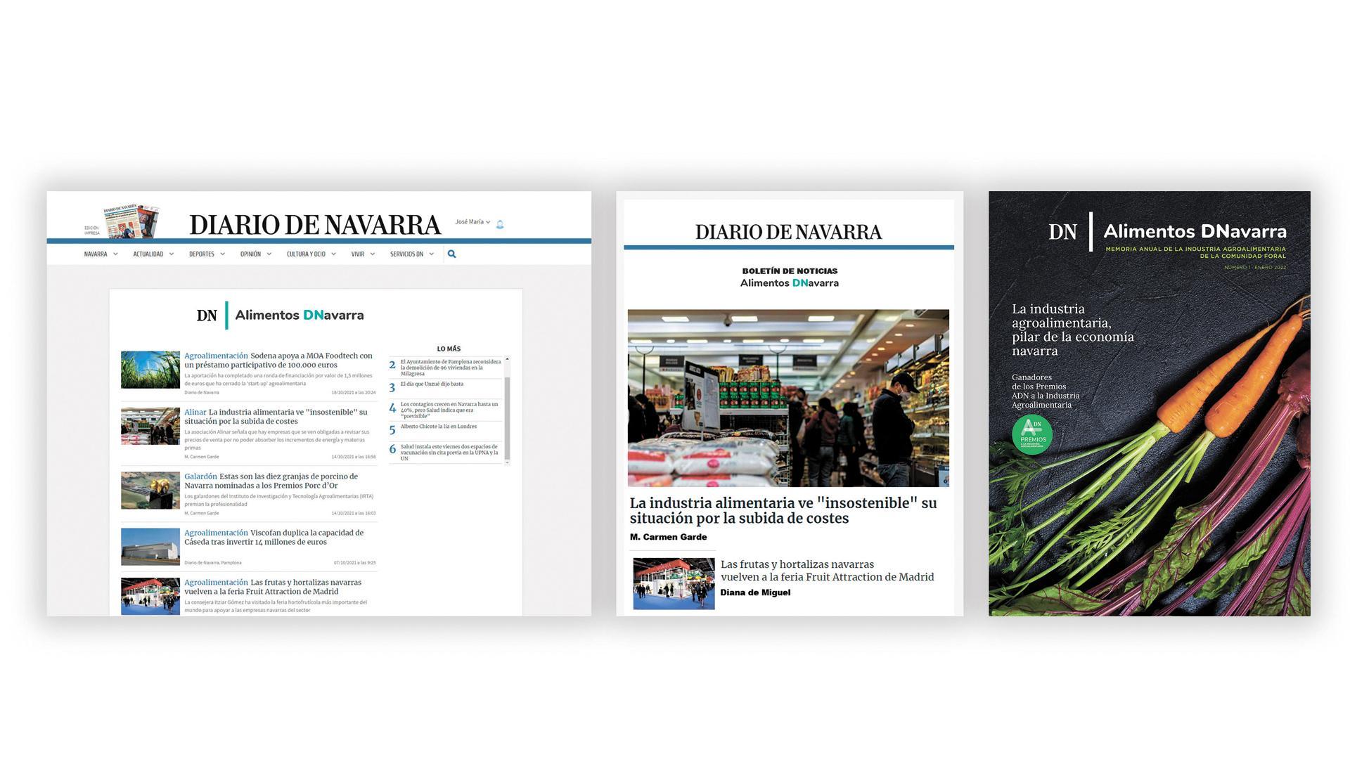 Portada de DN Alimenta, boletín y publicación de Alimentos DNavarra