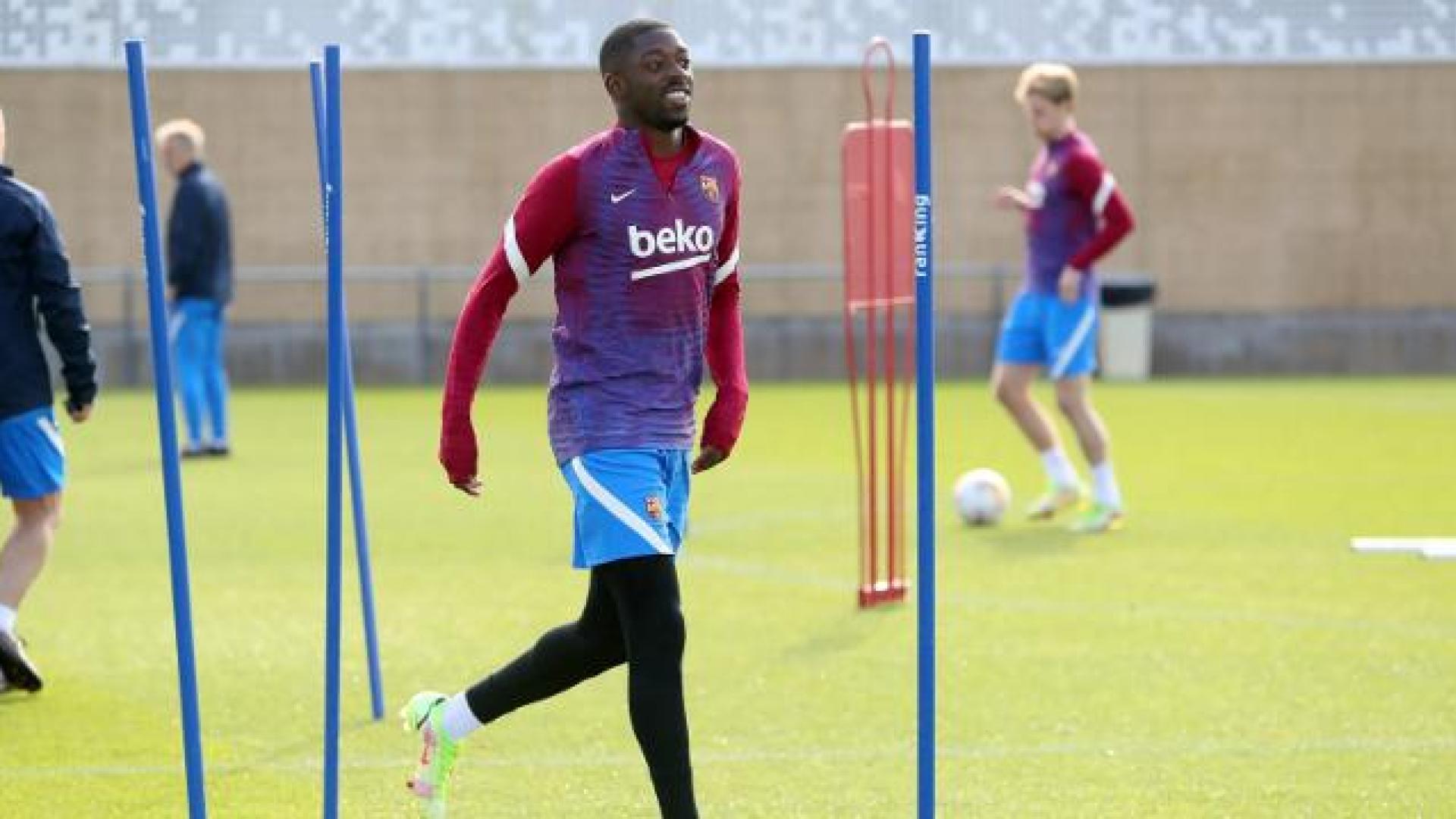 Dembélé, en un entrenamiento