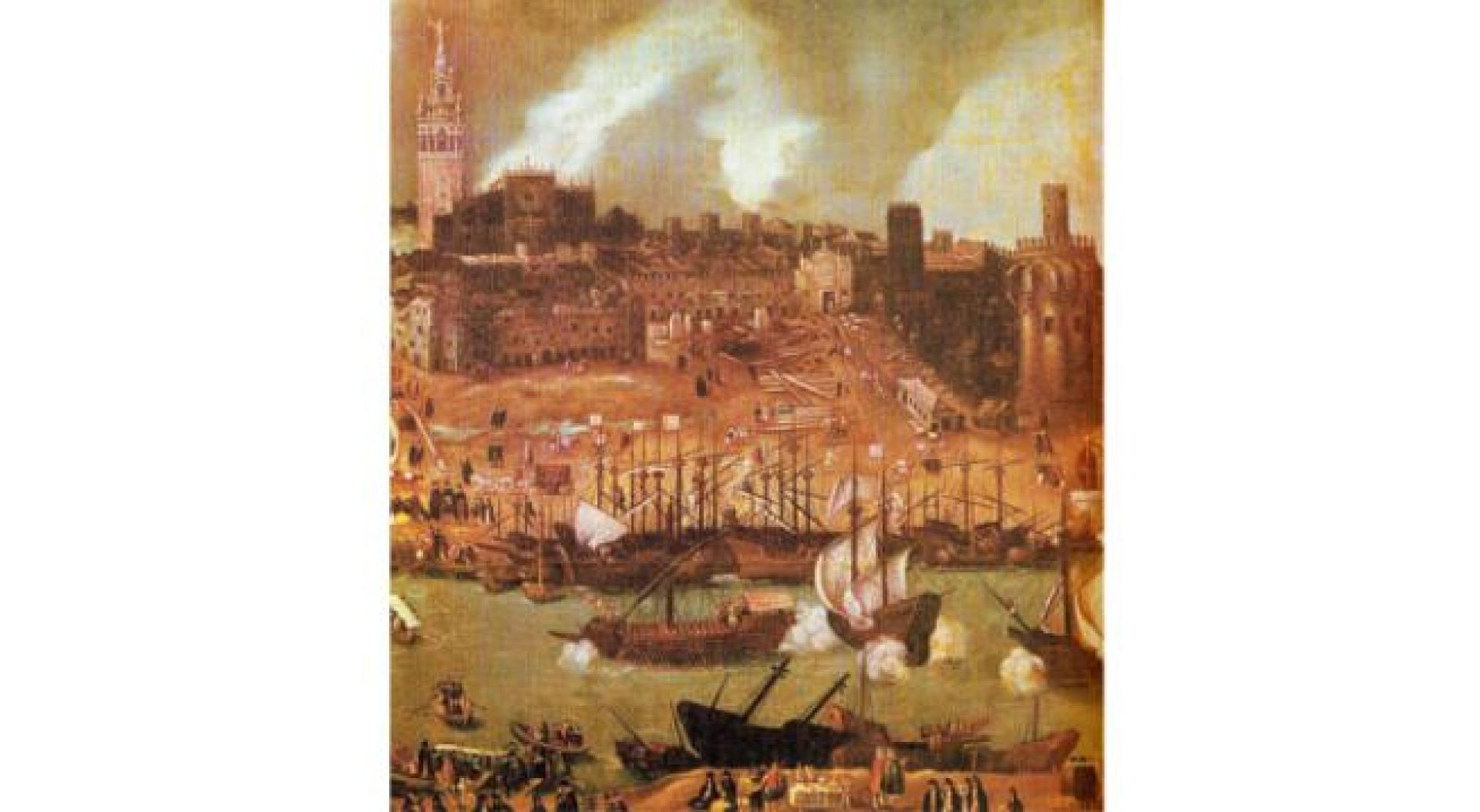 El río Guadalquivir, a la altura de Sevilla, en el siglo XVI