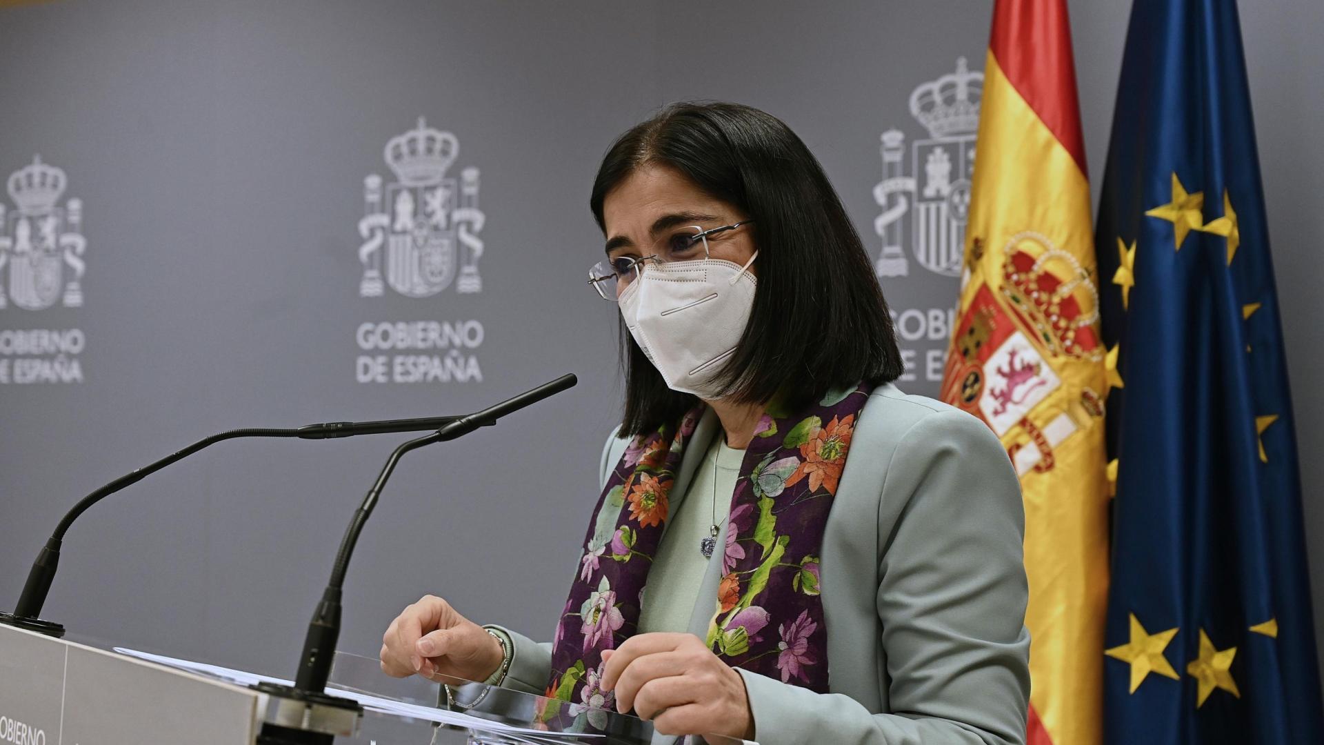La ministra de Sanidad, Carolina Darias, hace unas declaraciones en el ámbito de la firma de la Orden Ministerial por la que se actualiza la Cartera de Servicios del Sistema Nacional de Salud para que las mujeres sin pareja, mujeres lesbianas y personas trans