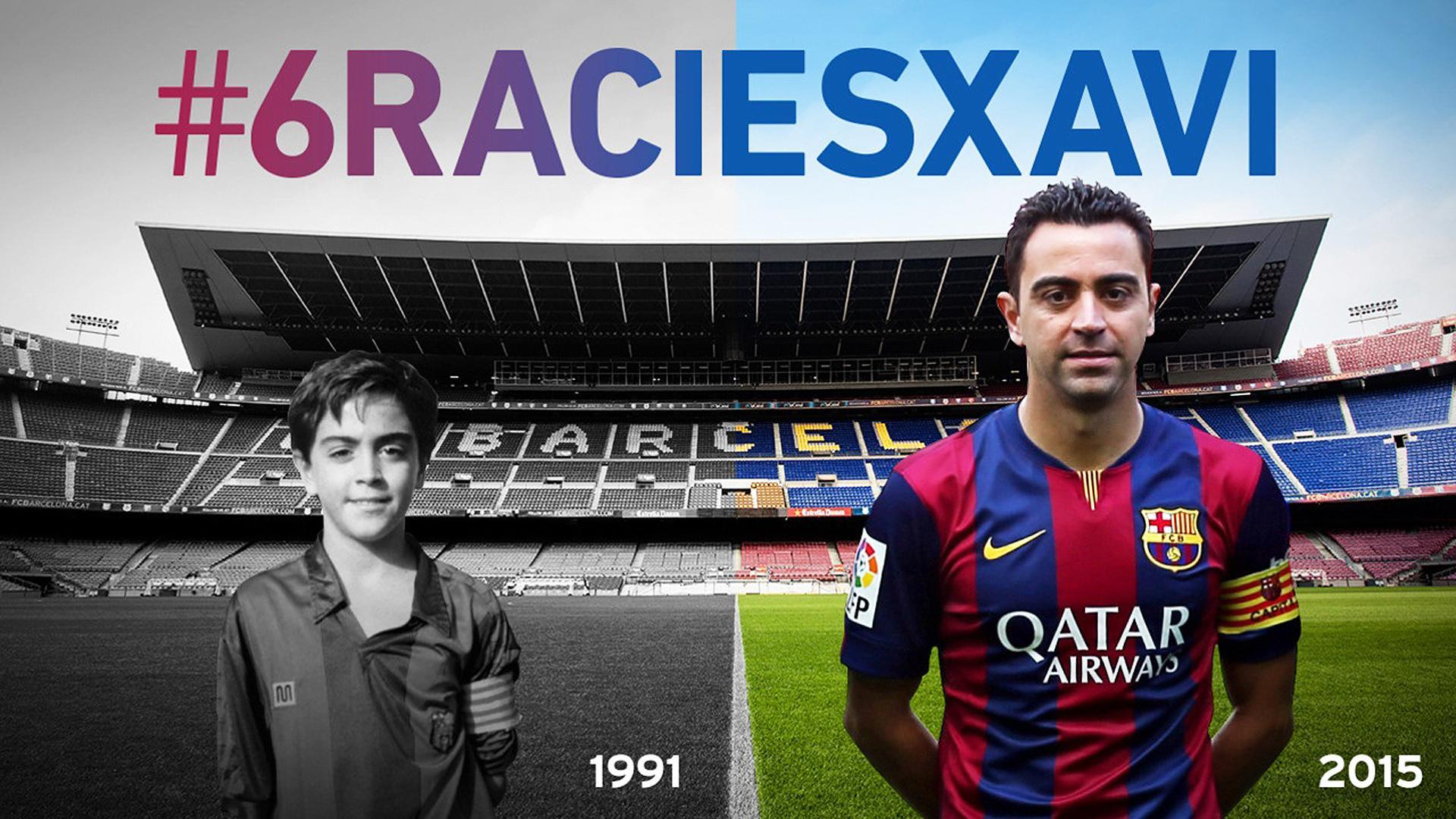 Montaje del día en el que Xavi Hernández se despidió del F.C. Barcelona
FCB
(Foto de ARCHIVO)
22/05/2015