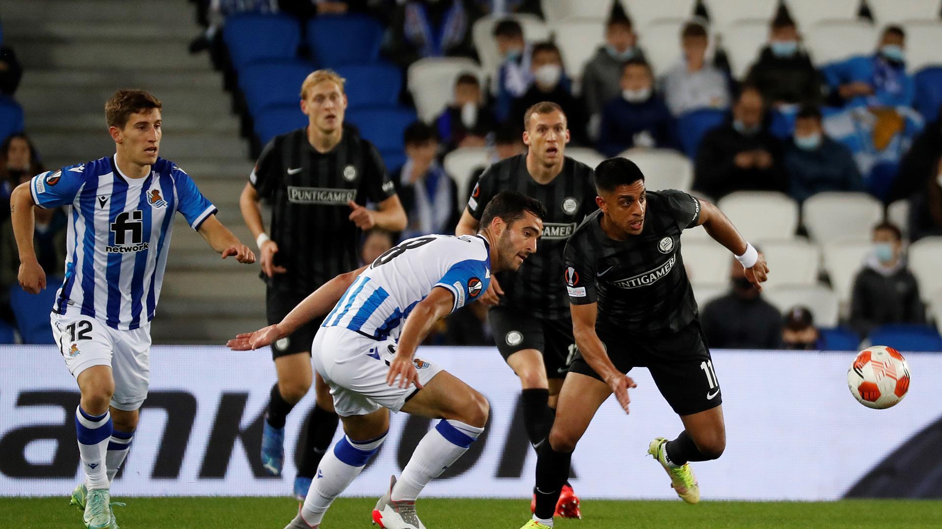 Merino, en un lance del partido contra el Sturm Graz