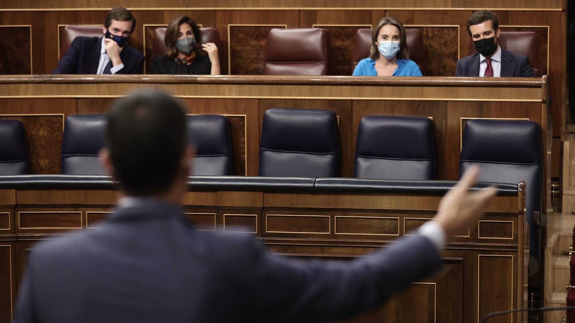 Pedro Sánchez, este miércoles en la sesión de control en el Congreso de los Diputados