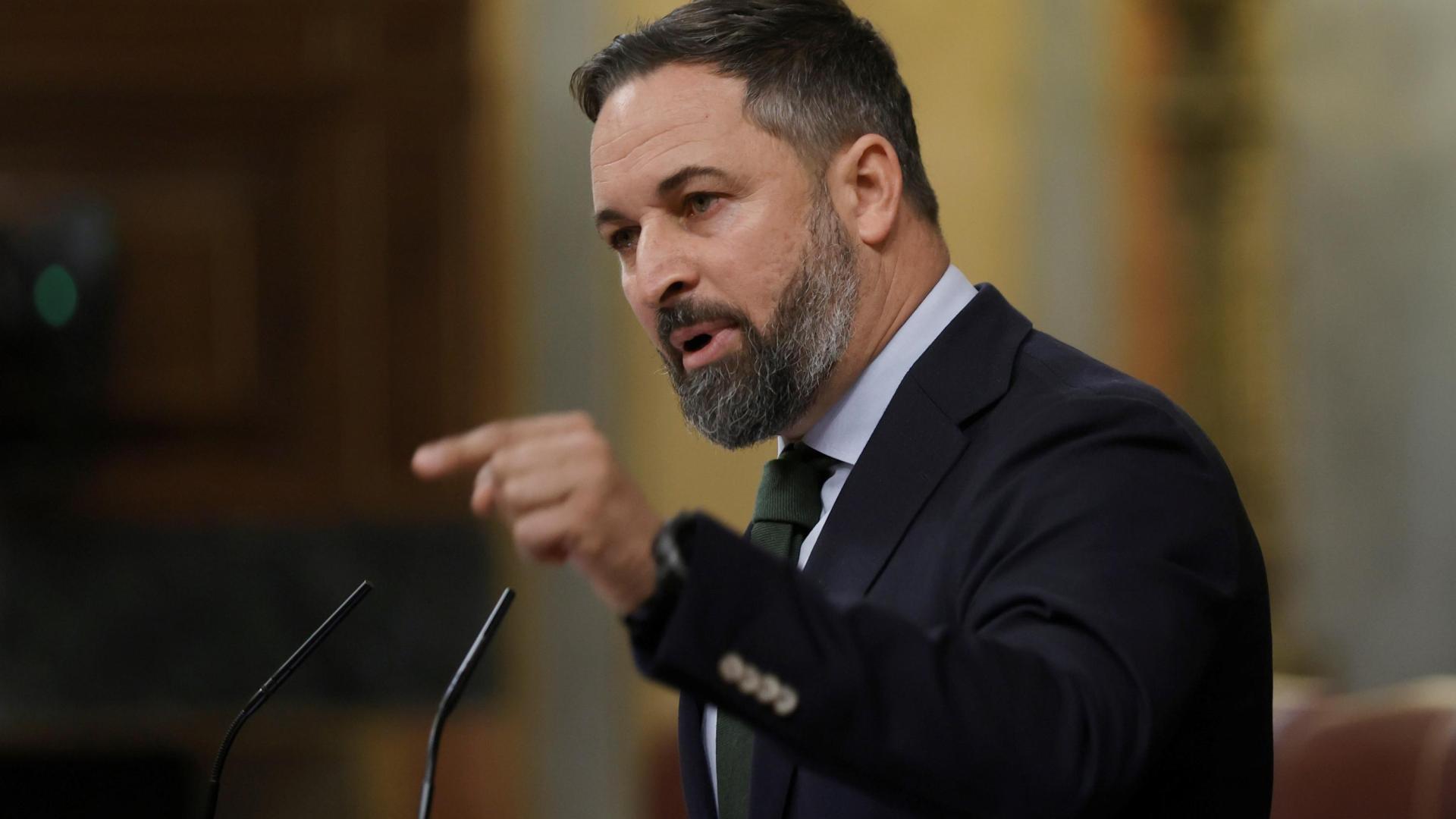 Santiago Abascal durante su intervención en el Congreso este miércoles